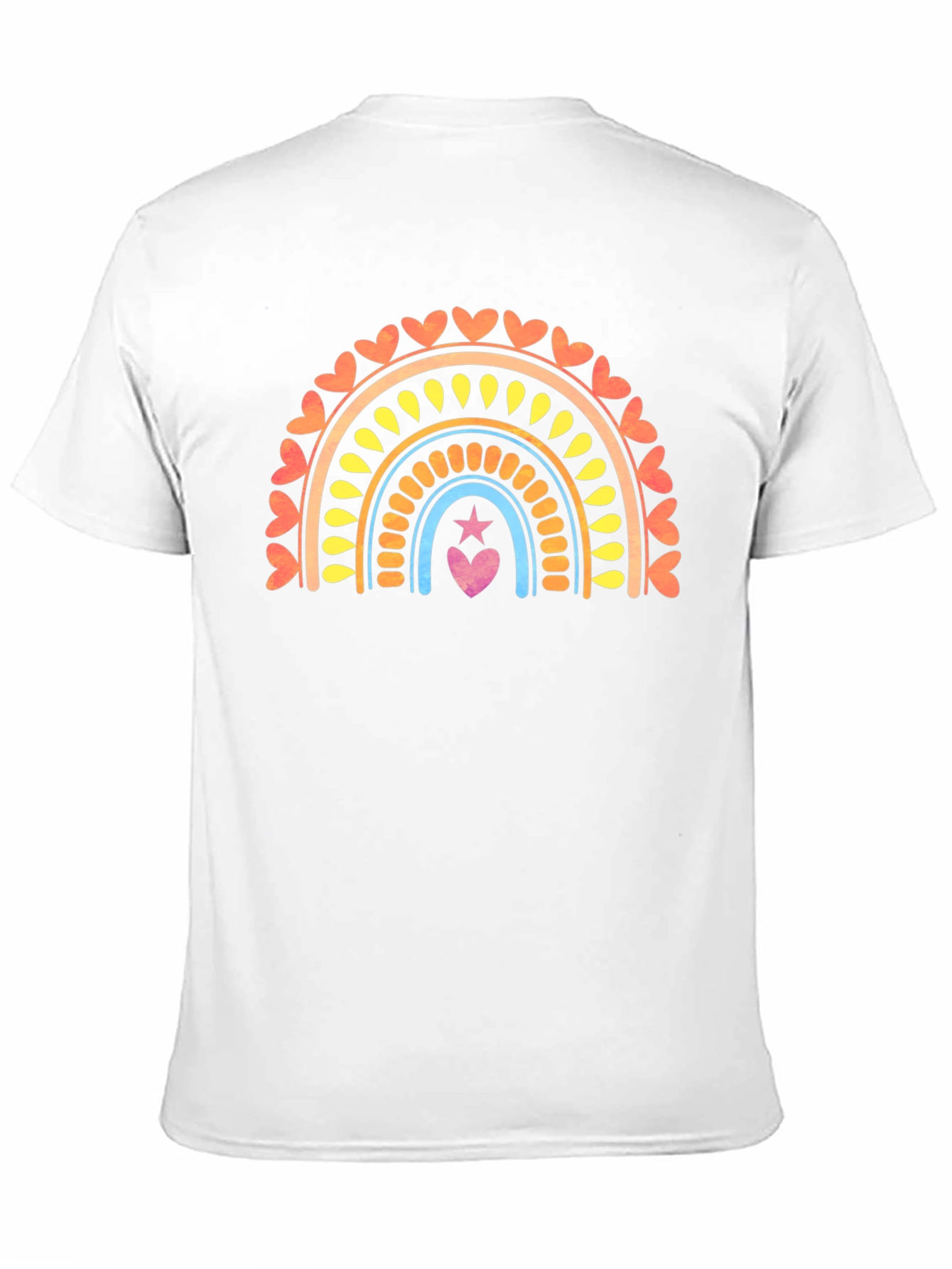 Rainbow Heart Star Graphic Tee - Black
