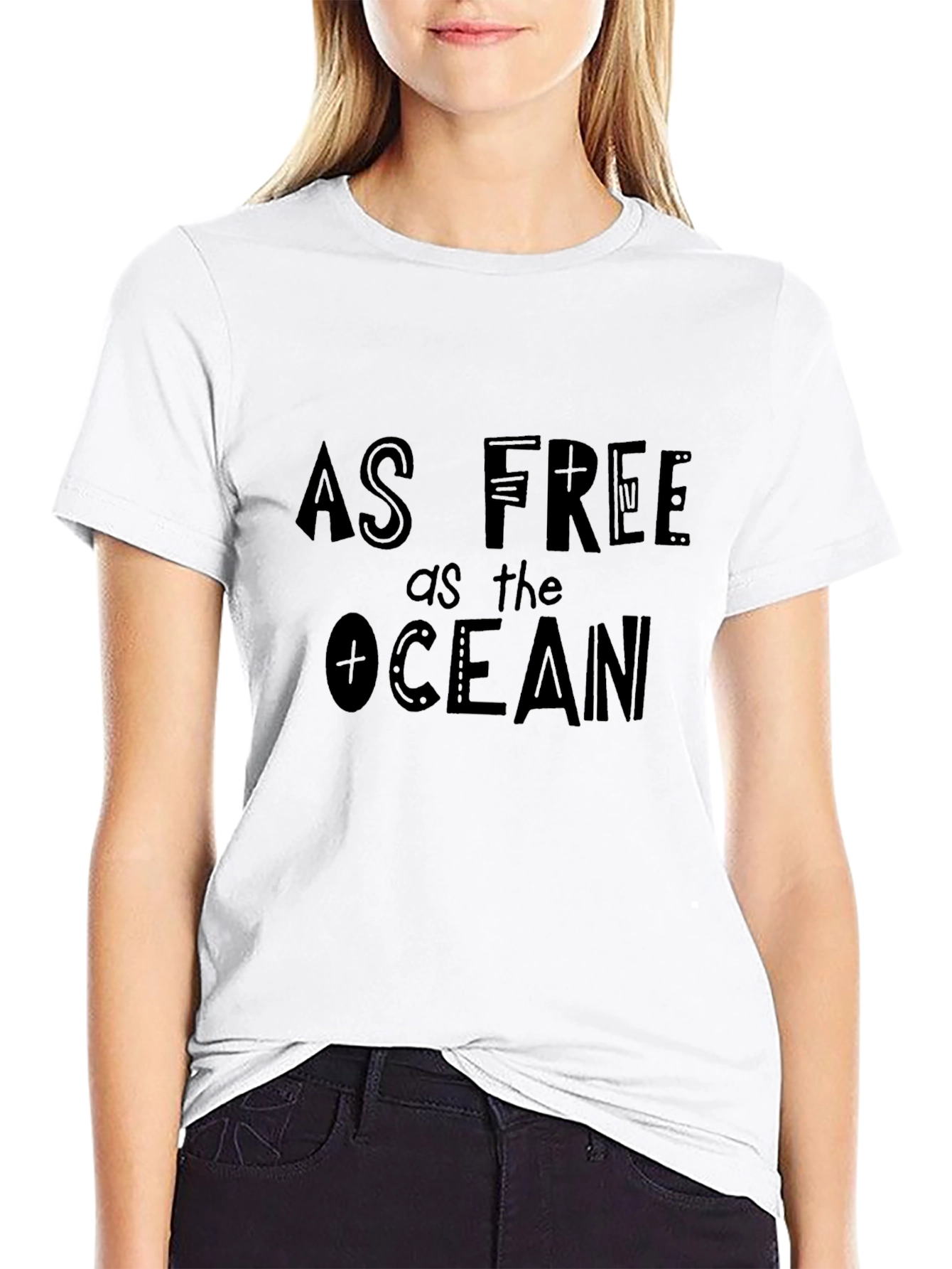 As Free as the Ocean Black T-Shirt
