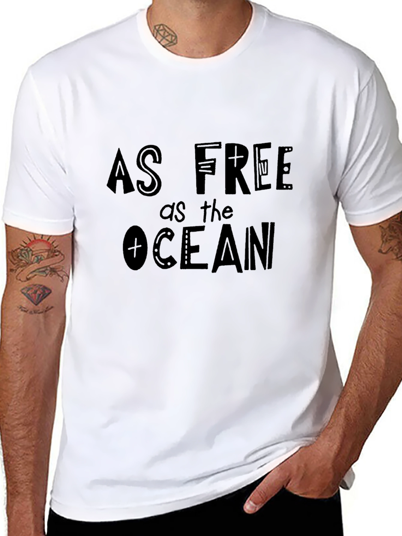 As Free as the Ocean Black T-Shirt