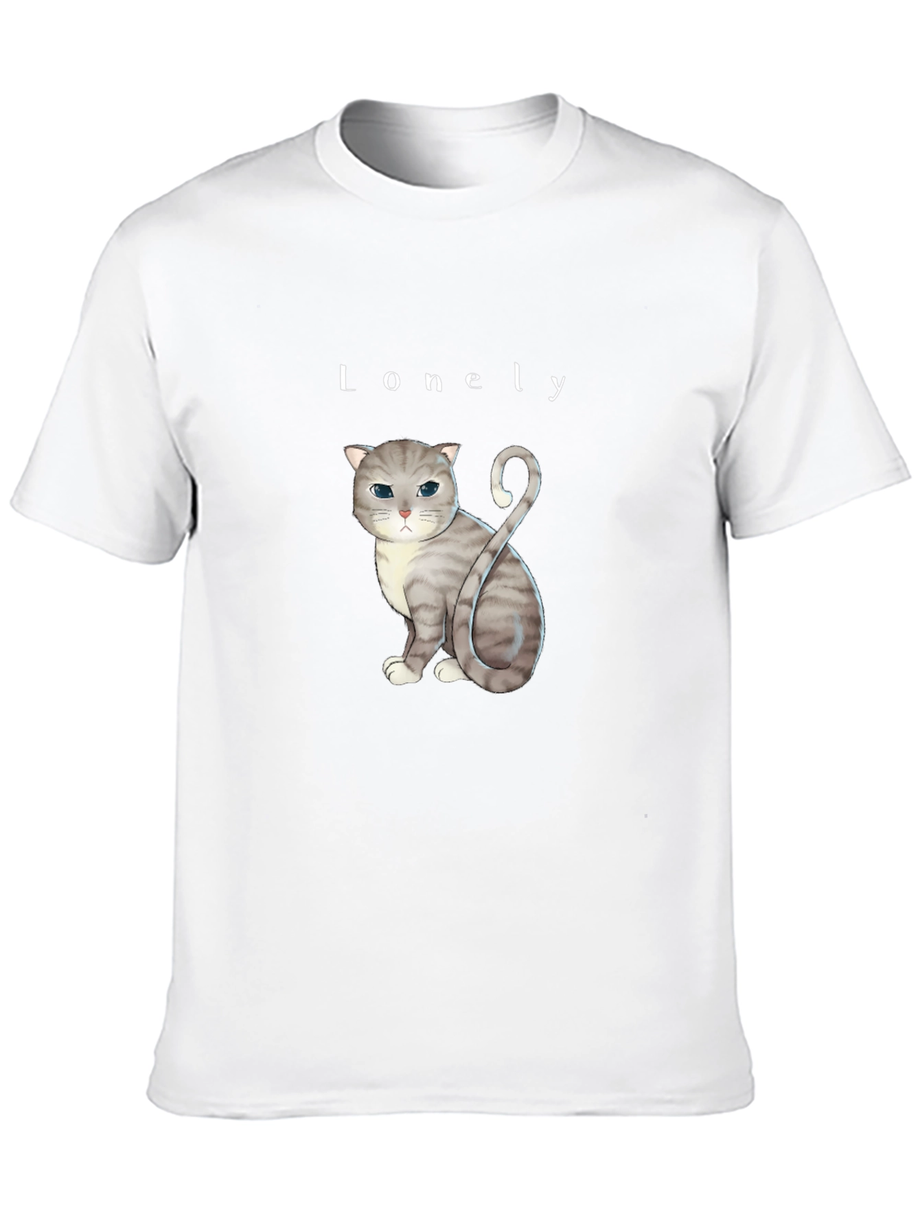Lonely Cat Graphic T-Shirt - Unisex Cotton Tee