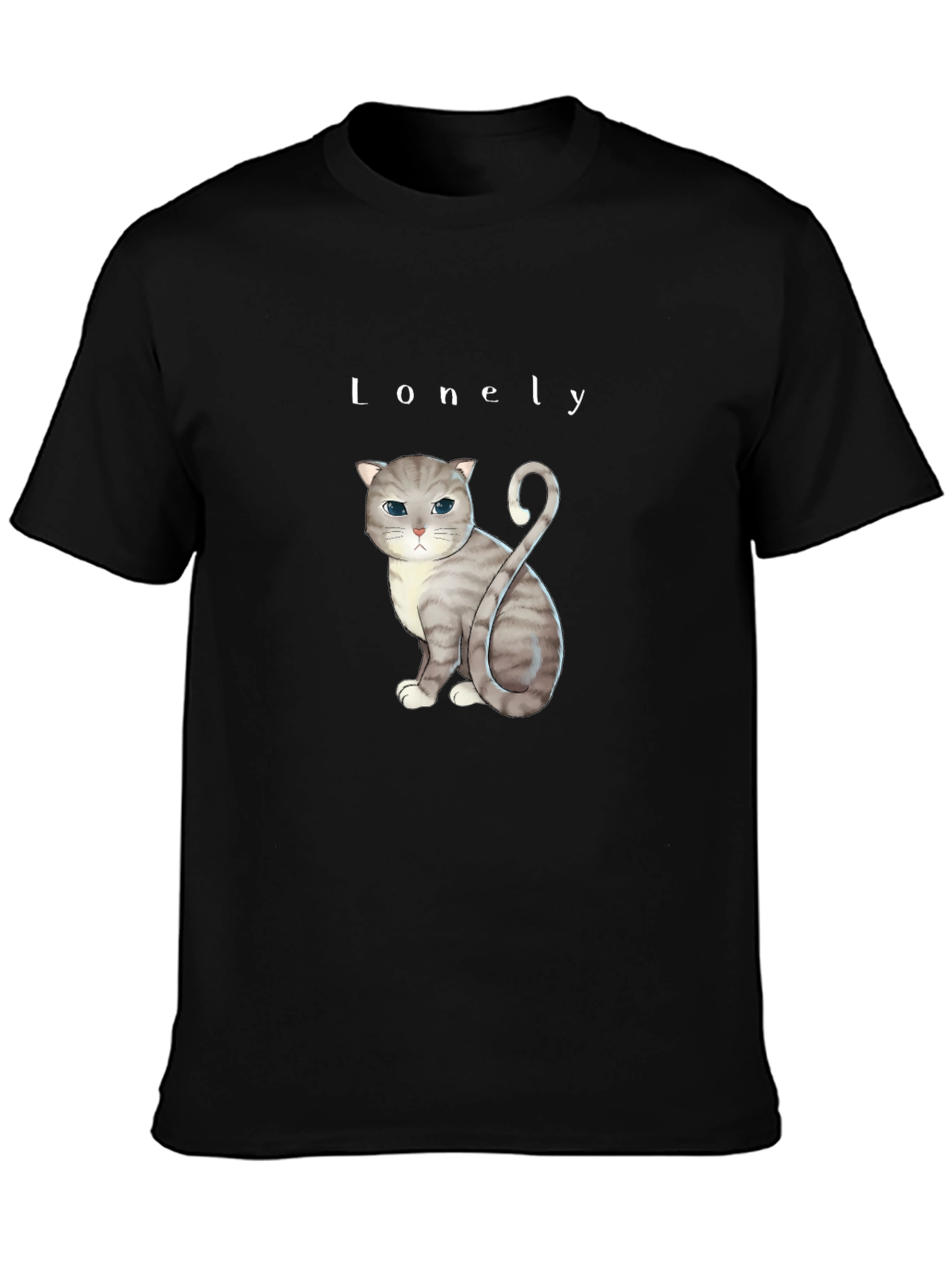 Lonely Cat Graphic T-Shirt - Unisex Cotton Tee