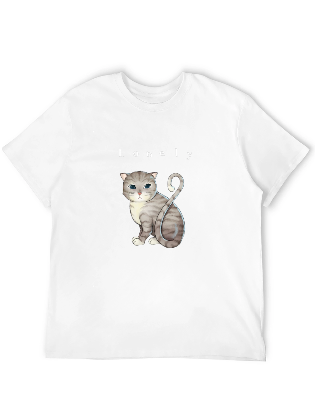 Lonely Cat Graphic T-Shirt - Unisex Cotton Tee