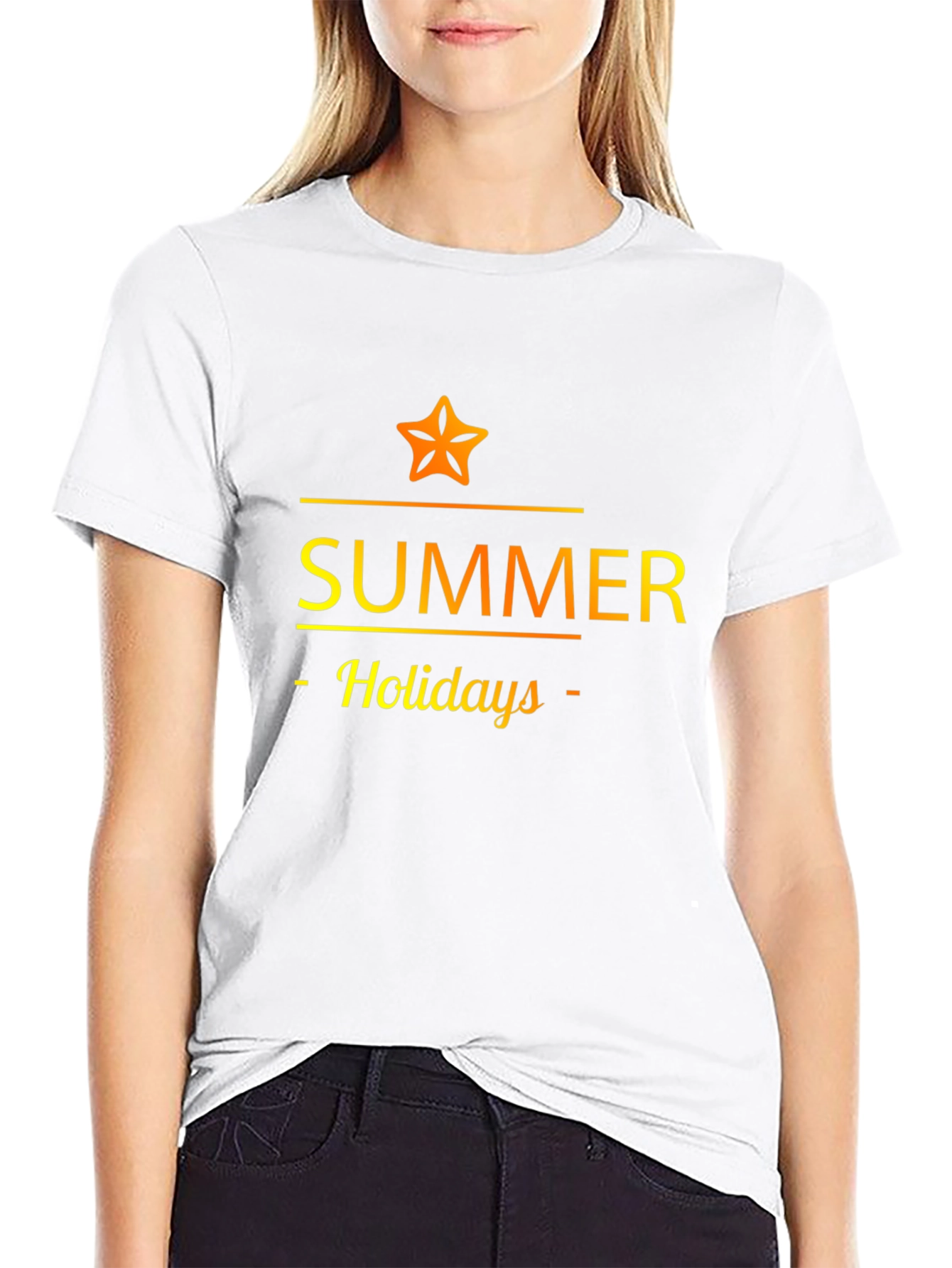 Summer Holidays Graphic Tee - Black Casual T-Shirt