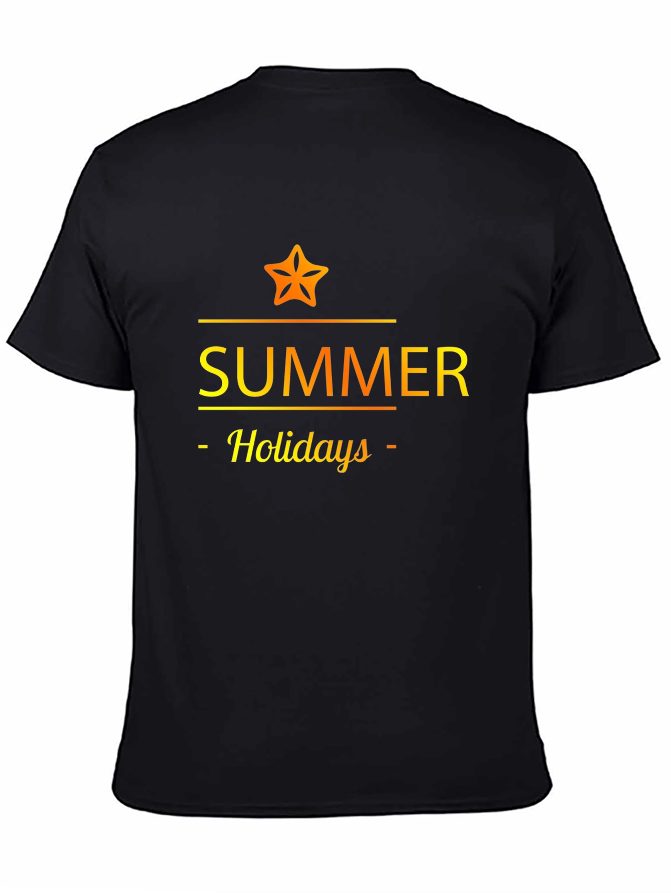 Summer Holidays Graphic Tee - Black Casual T-Shirt