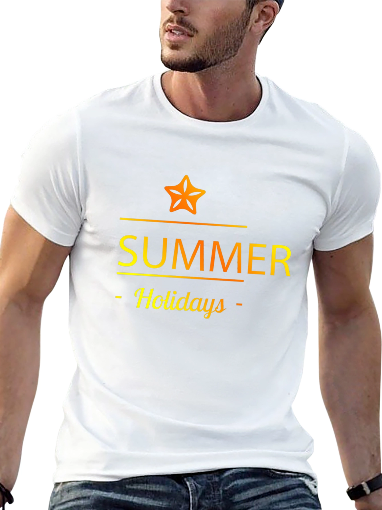 Summer Holidays Graphic Tee - Black Casual T-Shirt