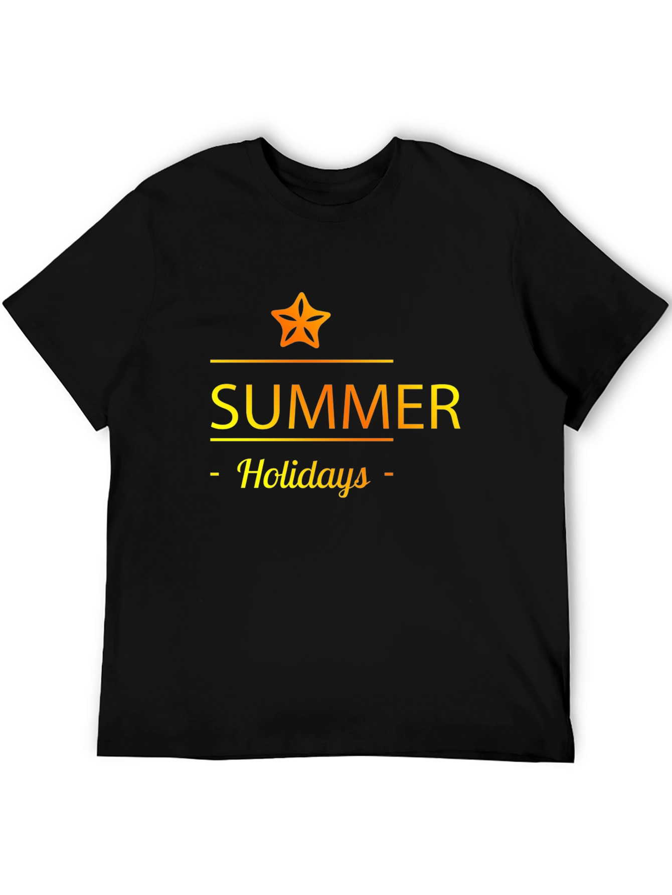Summer Holidays Graphic Tee - Black Casual T-Shirt