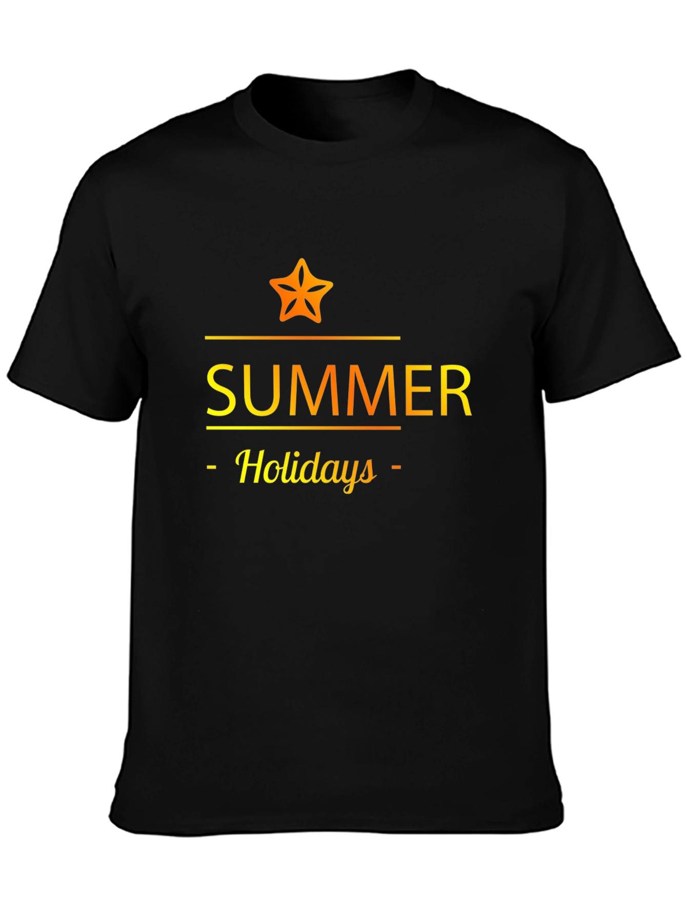 Summer Holidays Graphic Tee - Black Casual T-Shirt