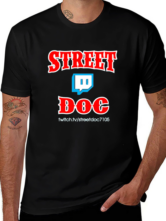 Street Doc Black T-Shirt Twitch Streamer Graphic Tee