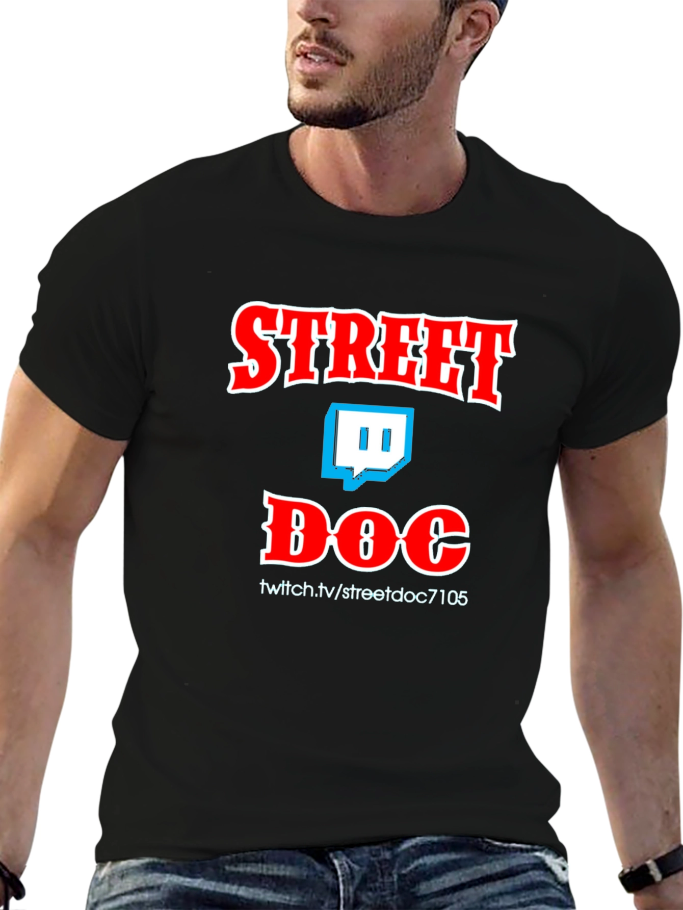 Street Doc Black T-Shirt Twitch Streamer Graphic Tee