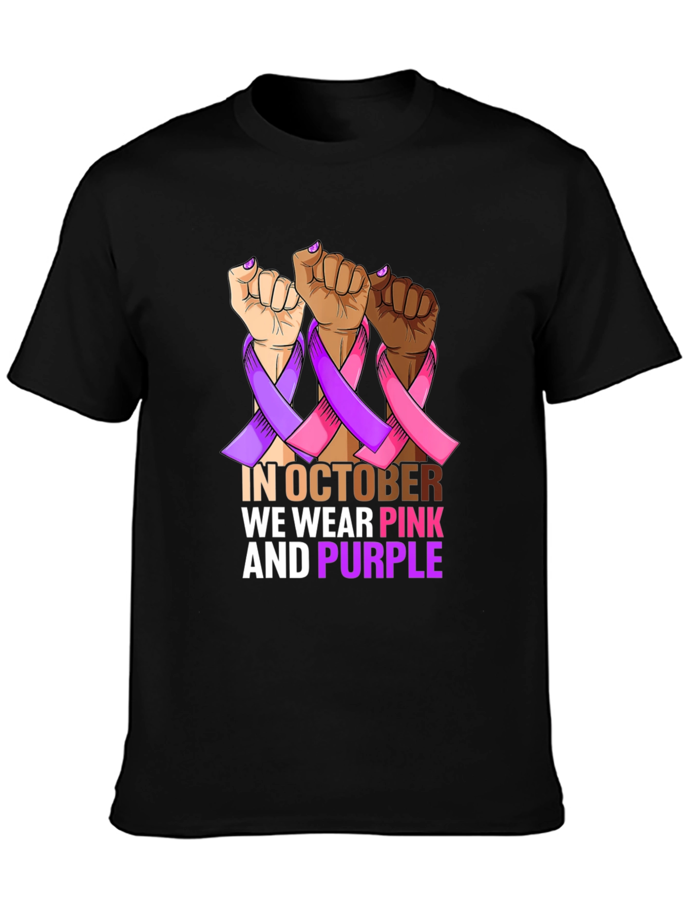 In October We Wear Pink and Purple T-Shirt