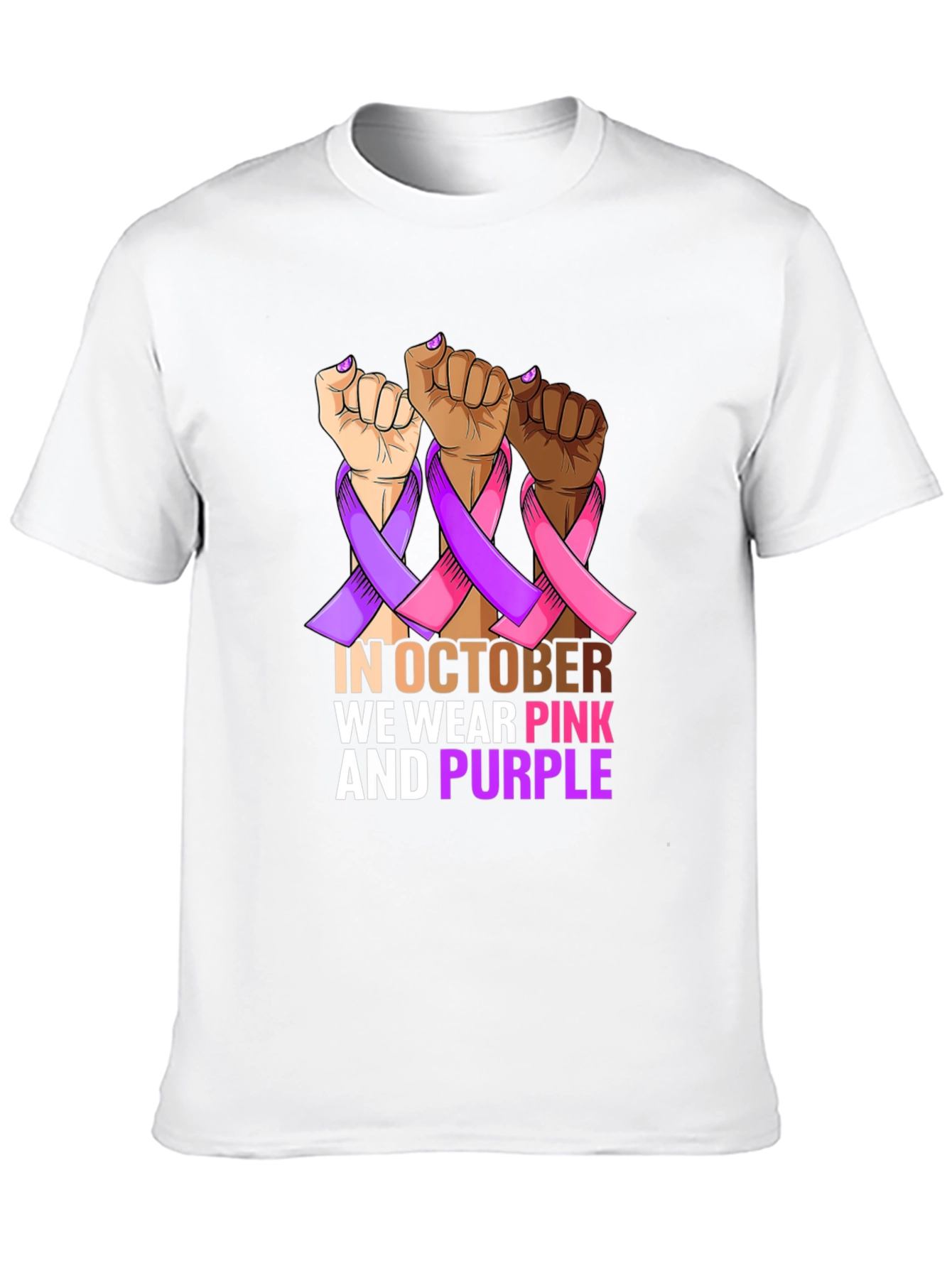 In October We Wear Pink and Purple T-Shirt
