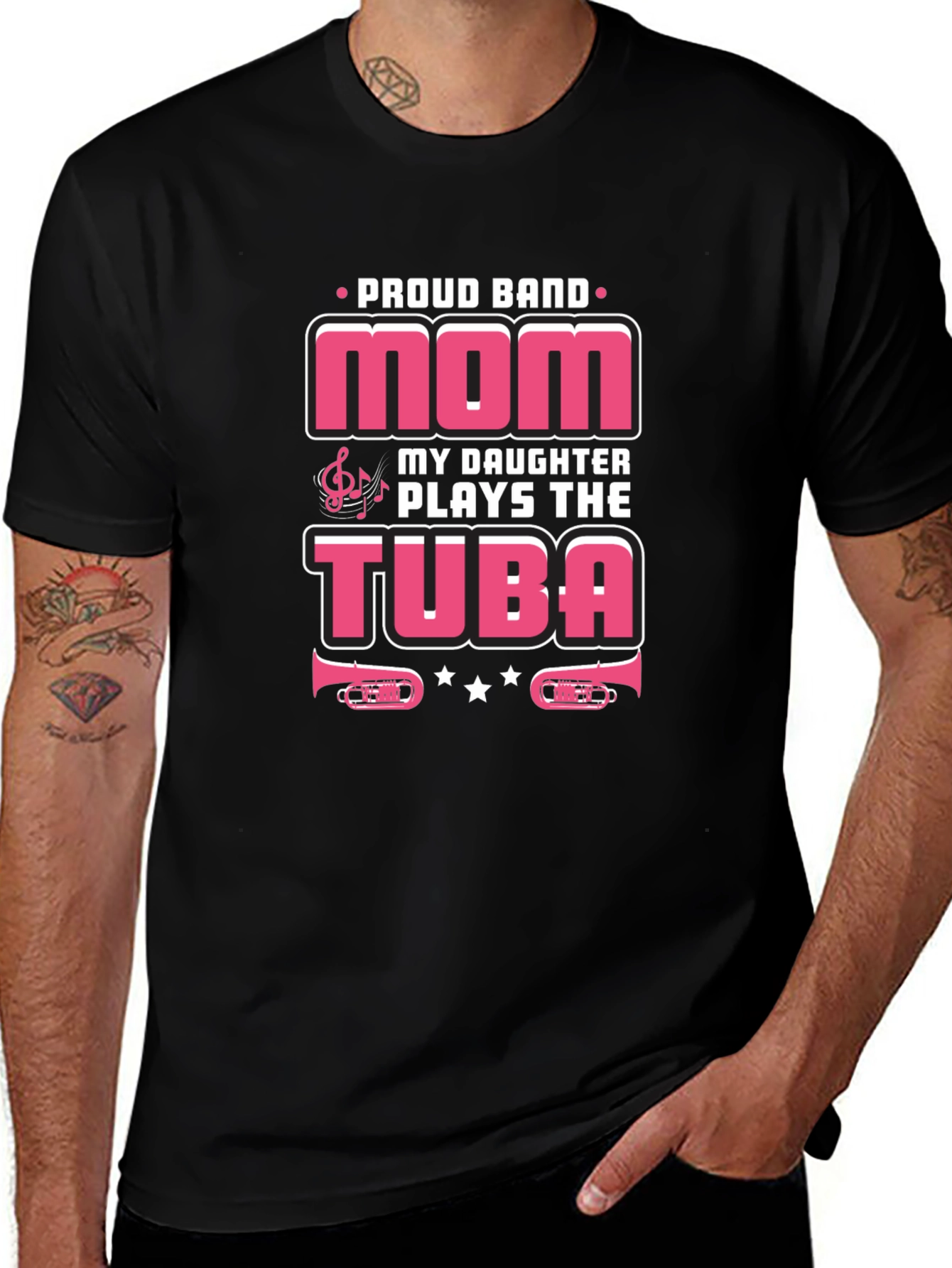 Proud Band Mom Tuba Player Graphic Tee