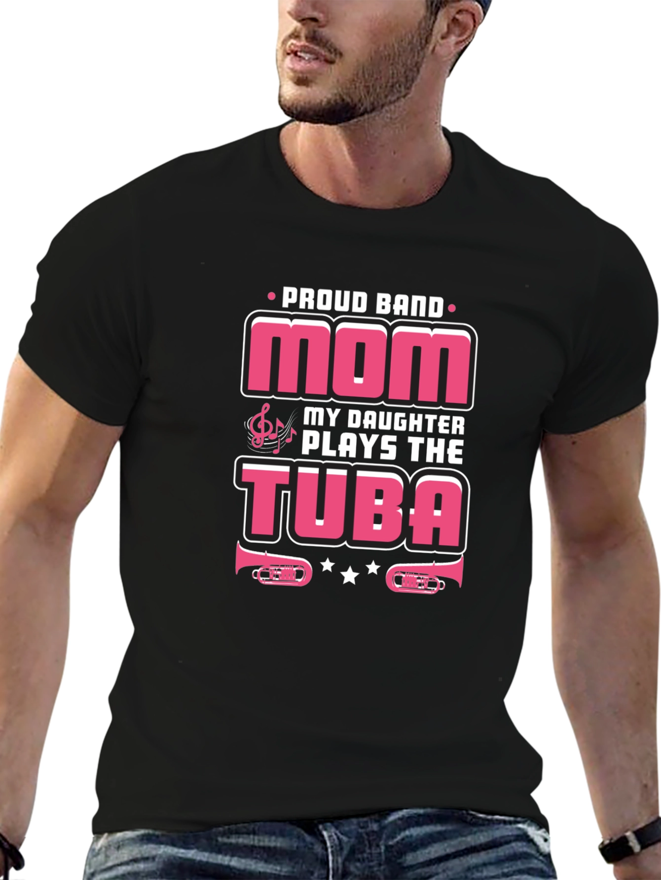 Proud Band Mom Tuba Player Graphic Tee