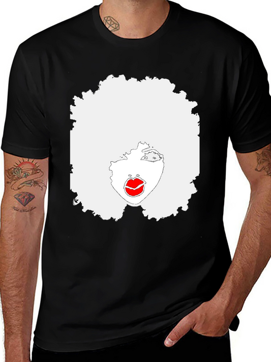 Afro Lady Graphic T-Shirt - Black