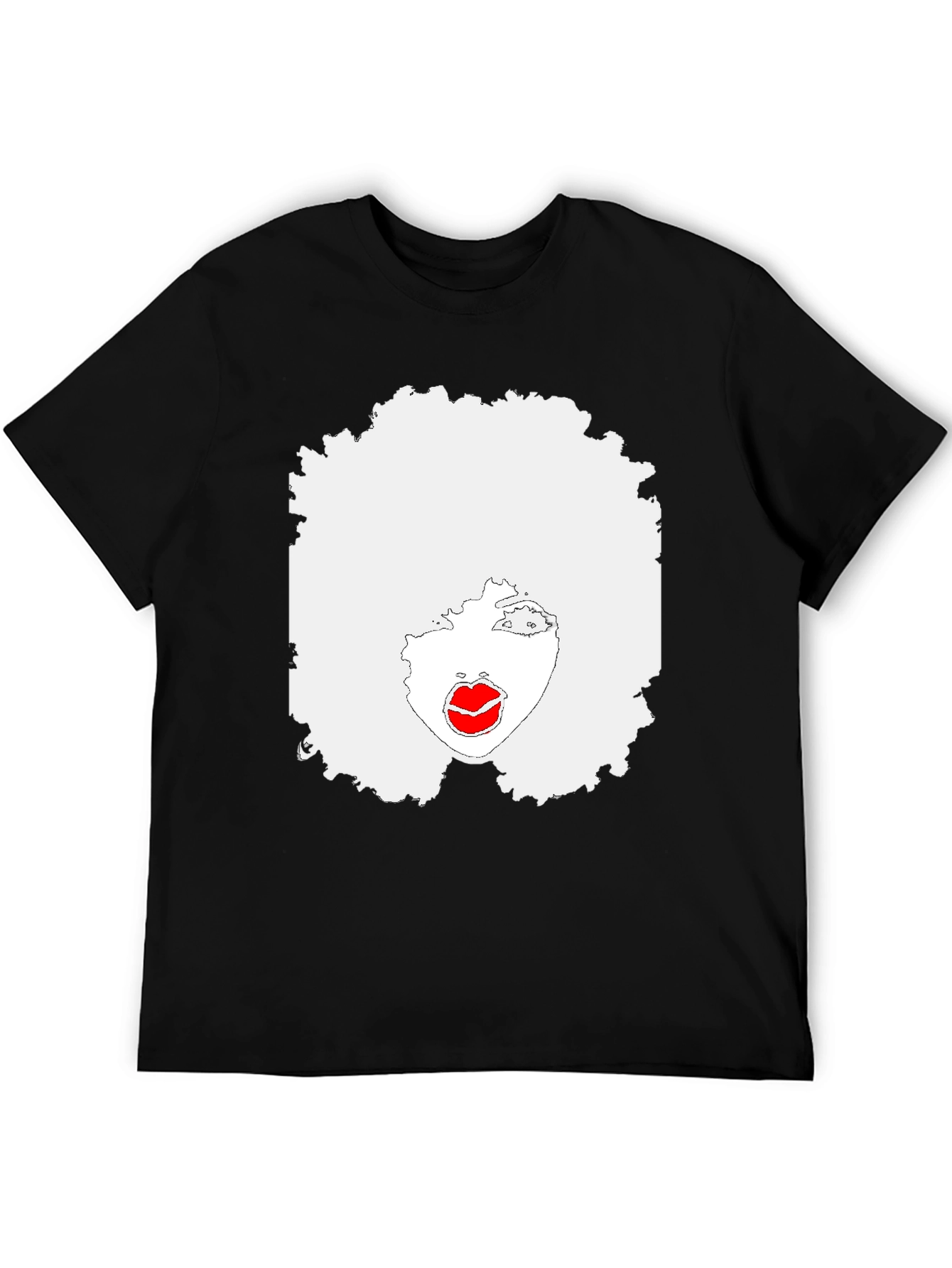 Afro Lady Graphic T-Shirt - Black