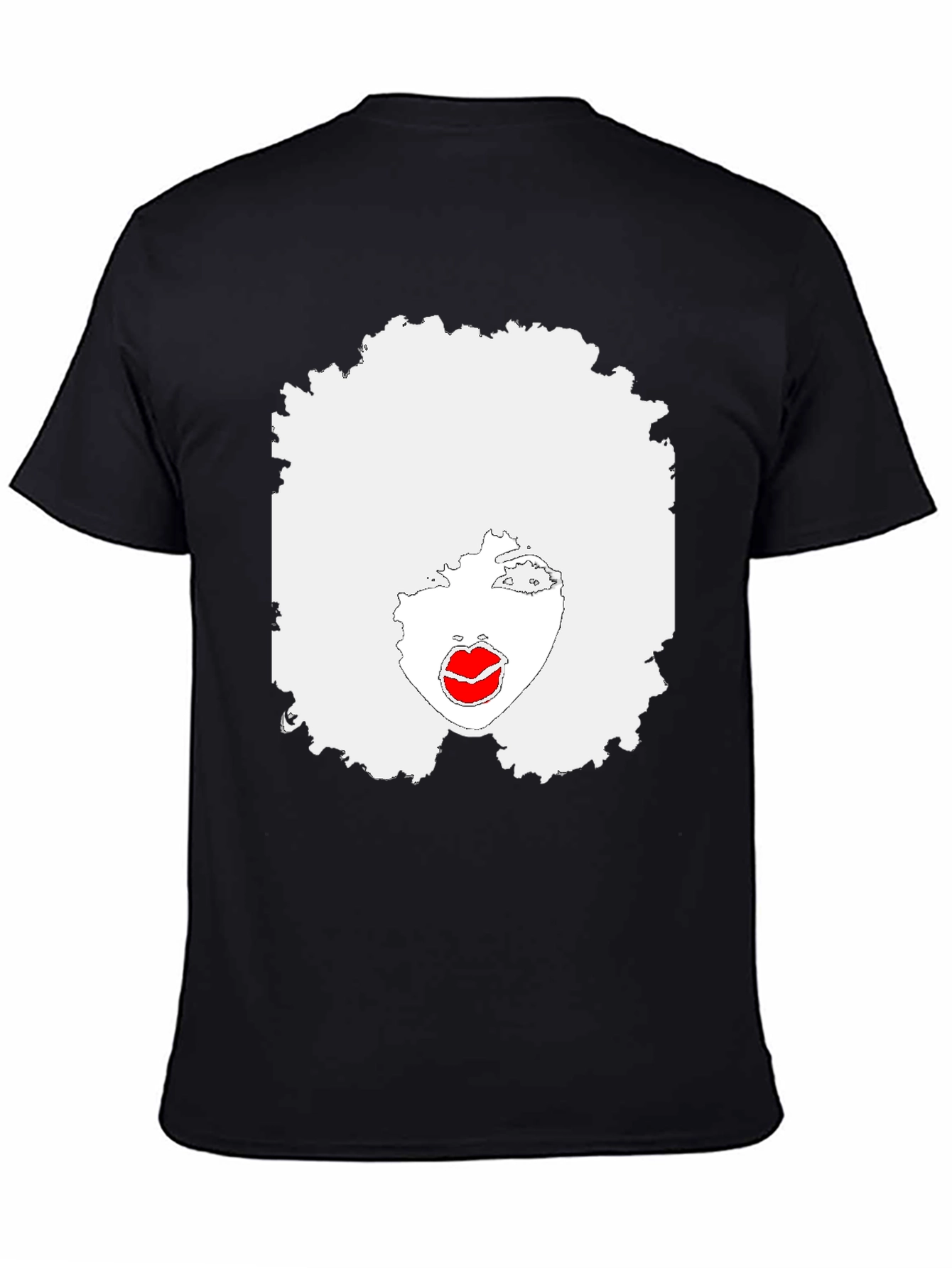 Afro Lady Graphic T-Shirt - Black
