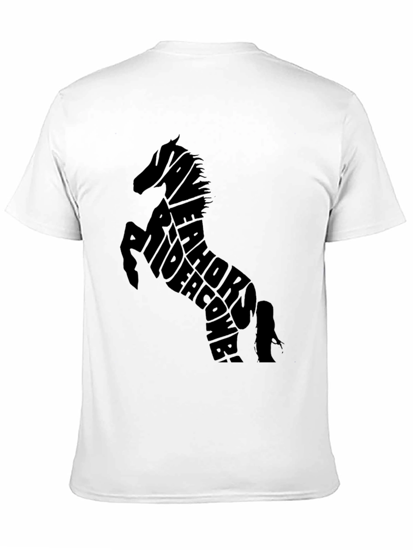 Horse Typography Black T-Shirt