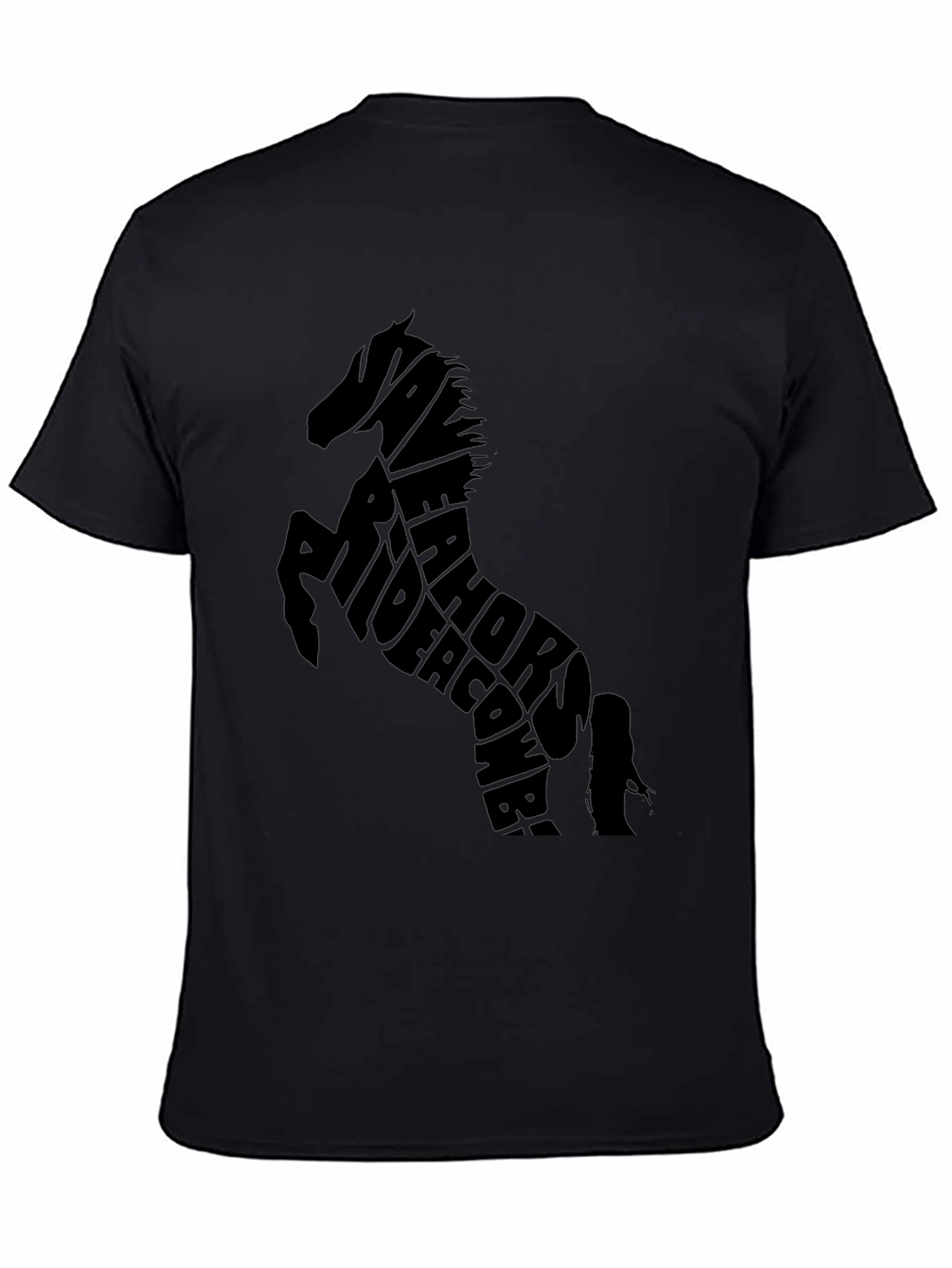 Horse Typography Black T-Shirt