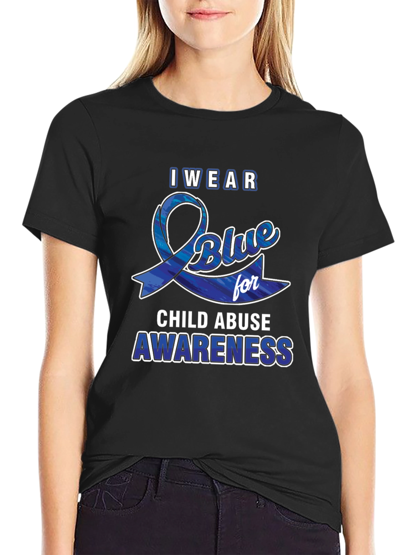 I Wear Blue For Child Abuse Awareness T-Shirt