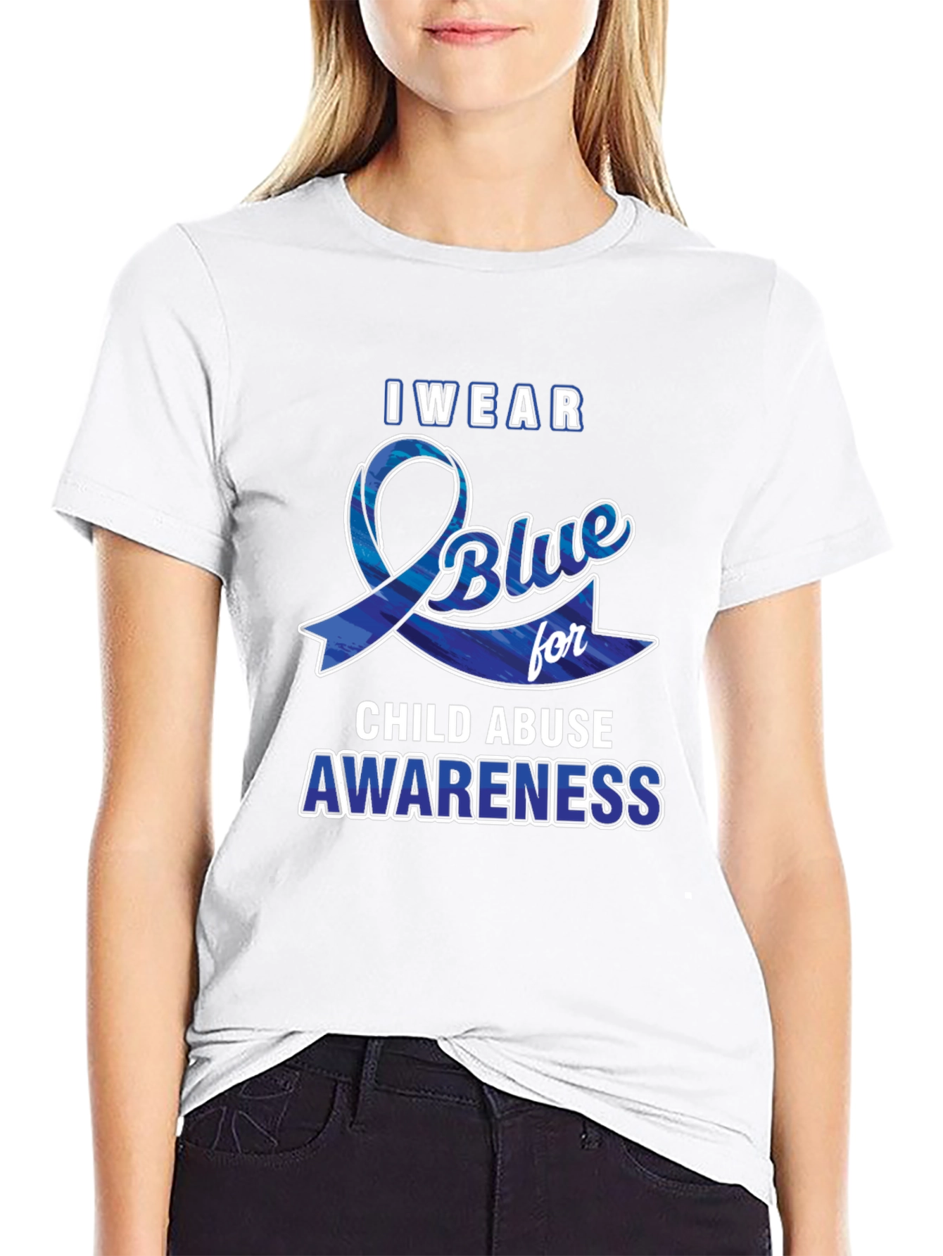 I Wear Blue For Child Abuse Awareness T-Shirt