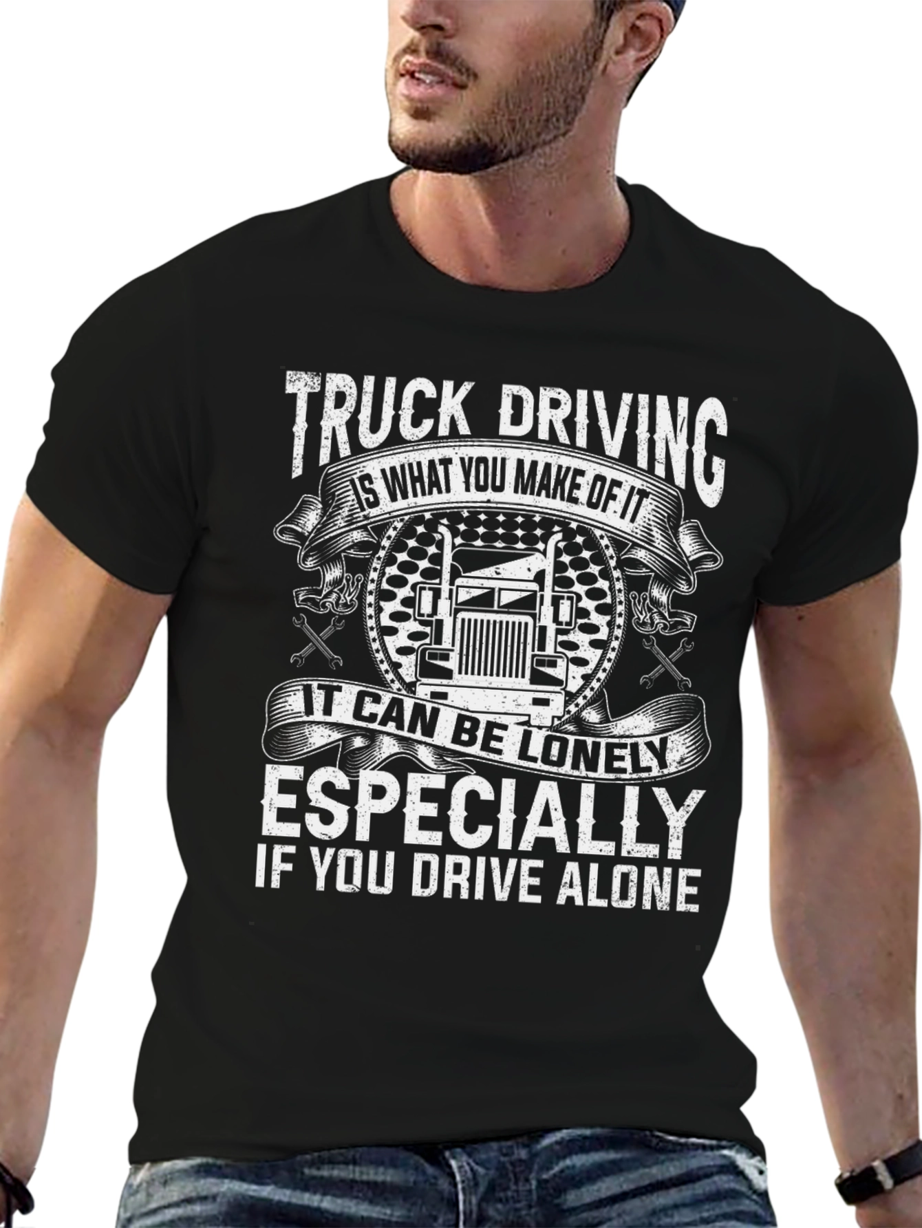 Truck Driving Tee: Lonely Journey Design
