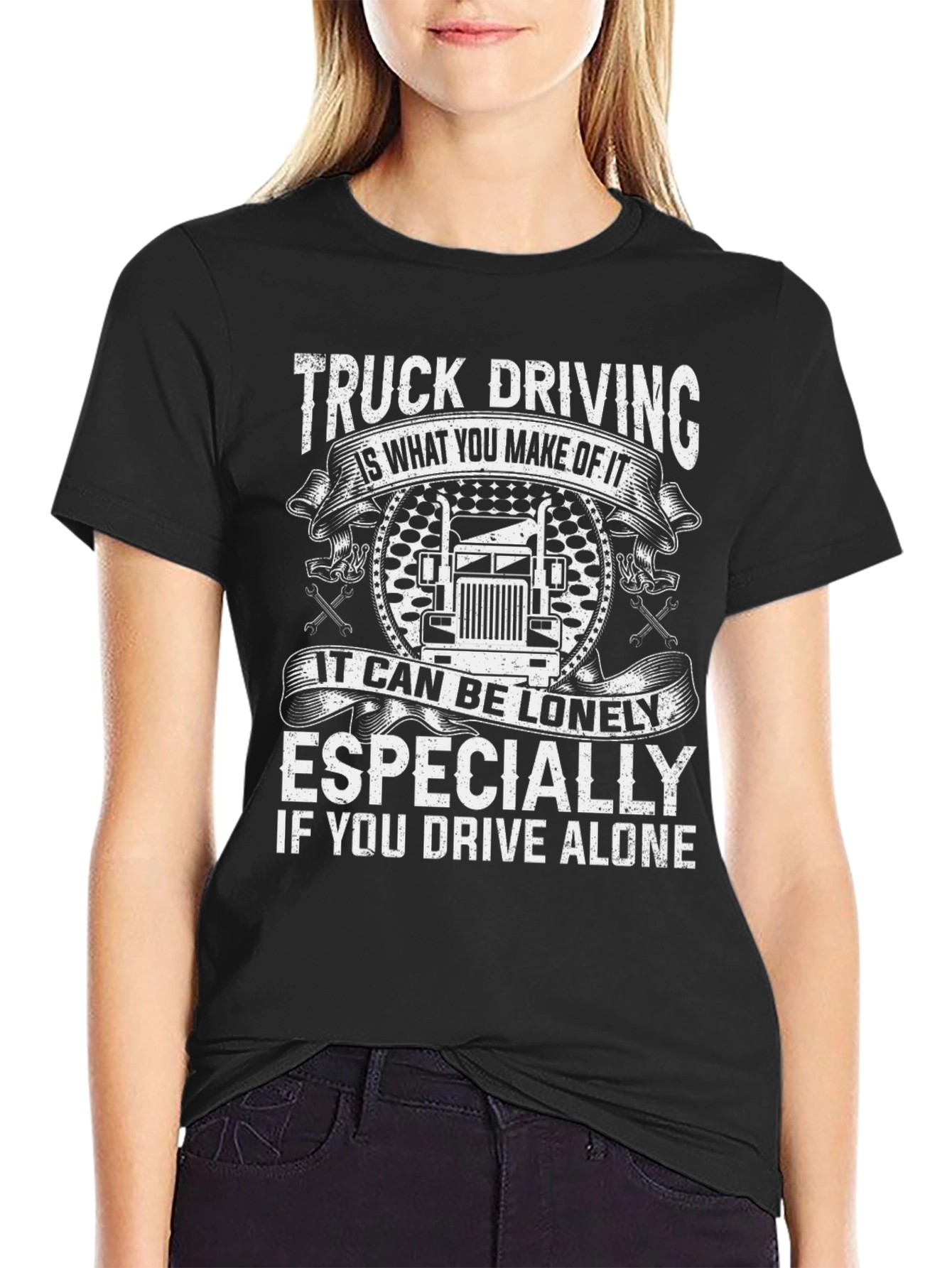 Truck Driving Tee: Lonely Journey Design