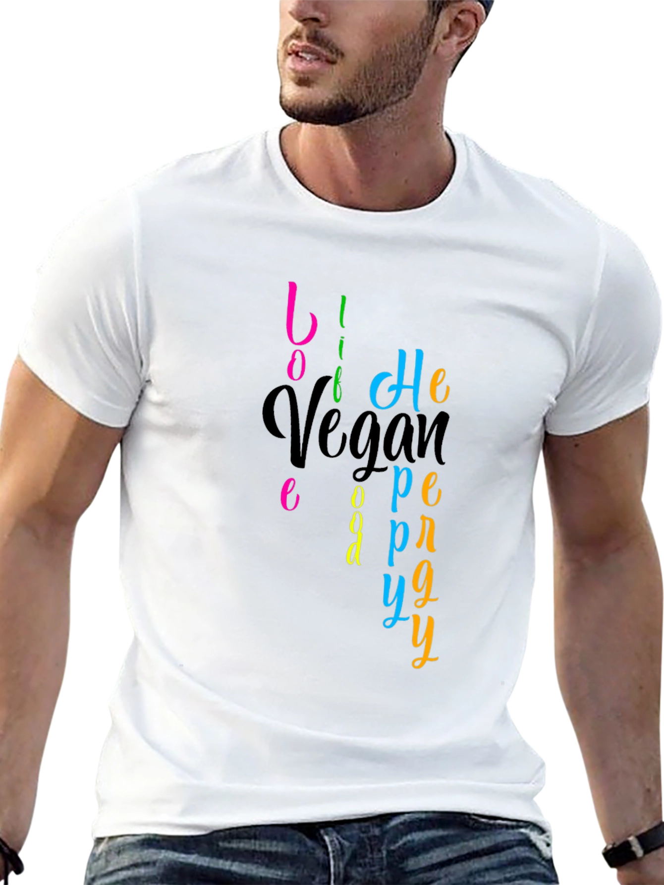 Vegan Happy T-Shirt - Live Vegan Be Happy