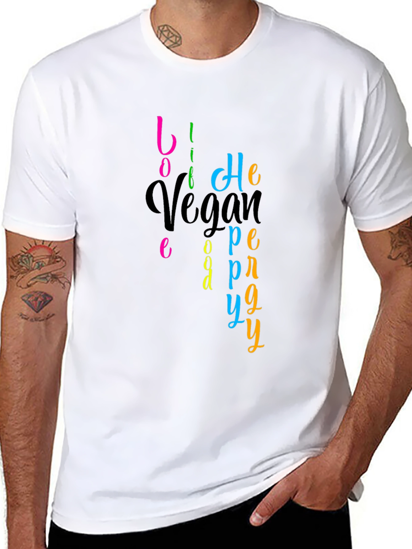 Vegan Happy T-Shirt - Live Vegan Be Happy