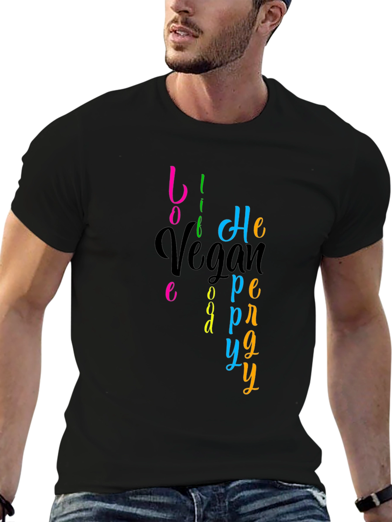Vegan Happy T-Shirt - Live Vegan Be Happy