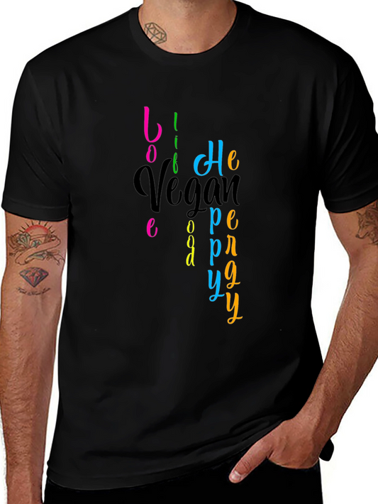 Vegan Happy T-Shirt - Live Vegan Be Happy