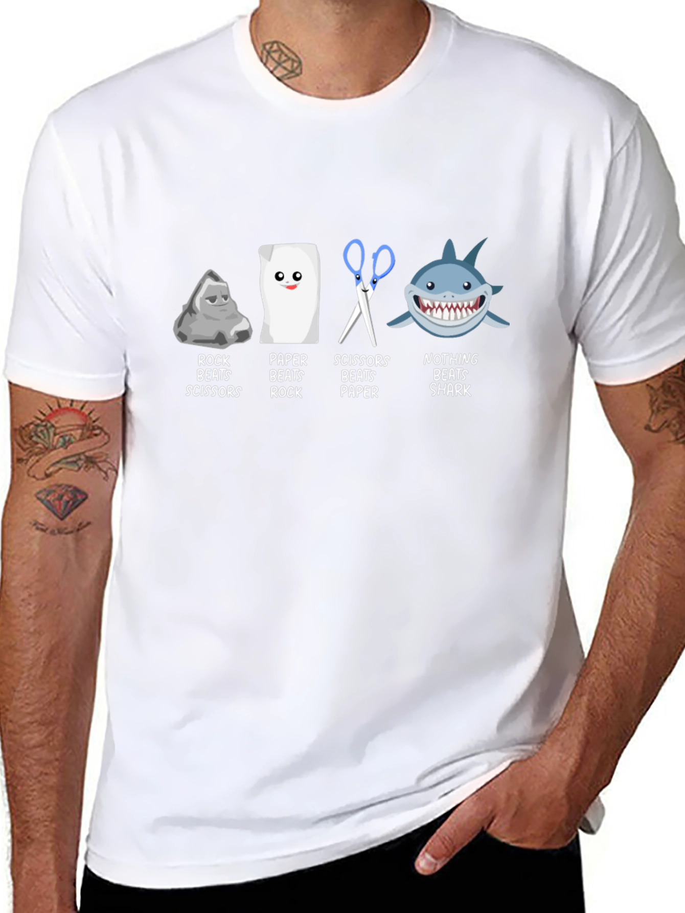 Rock Paper Scissors Beats Shark T-Shirt