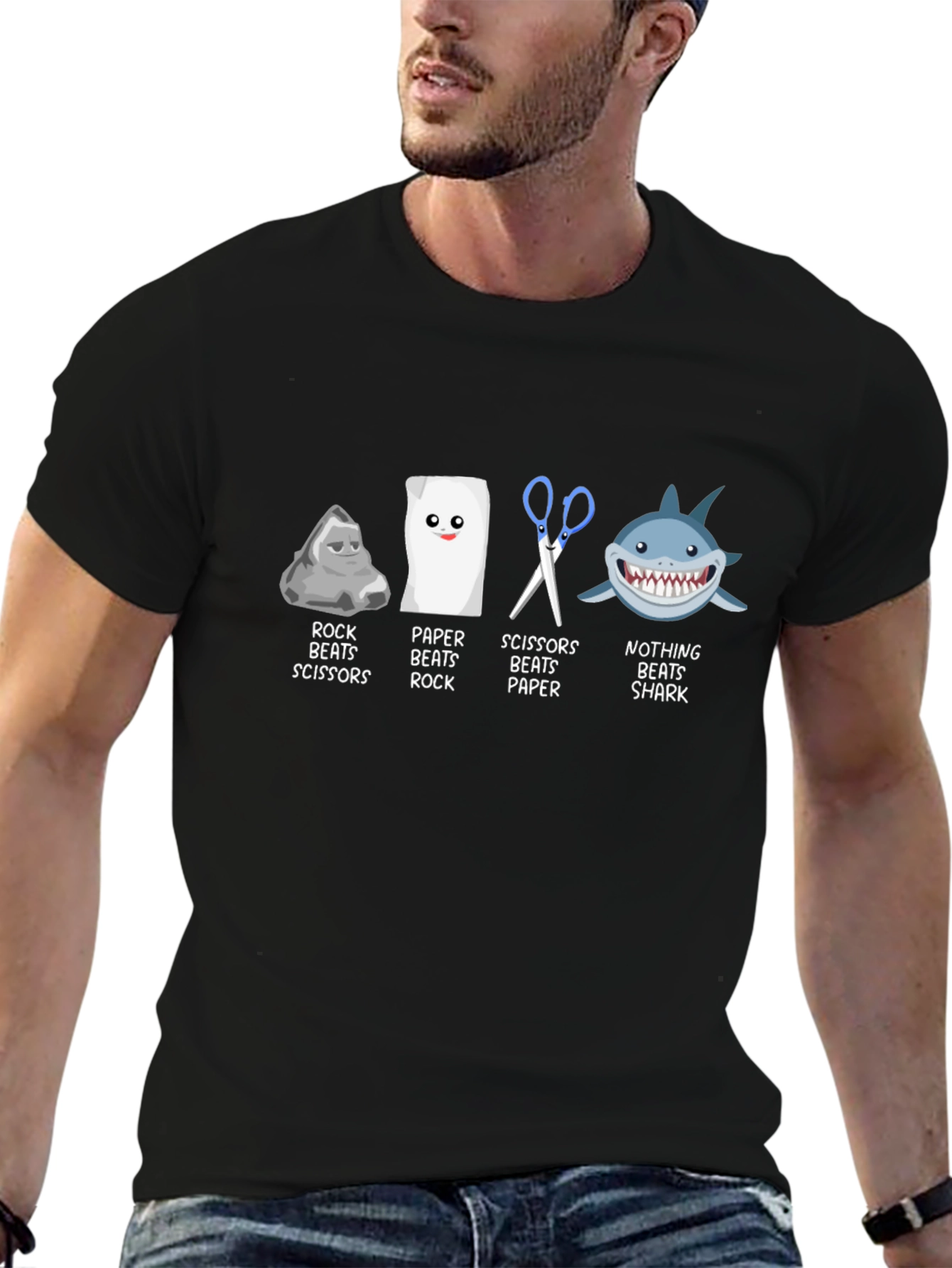 Rock Paper Scissors Beats Shark T-Shirt