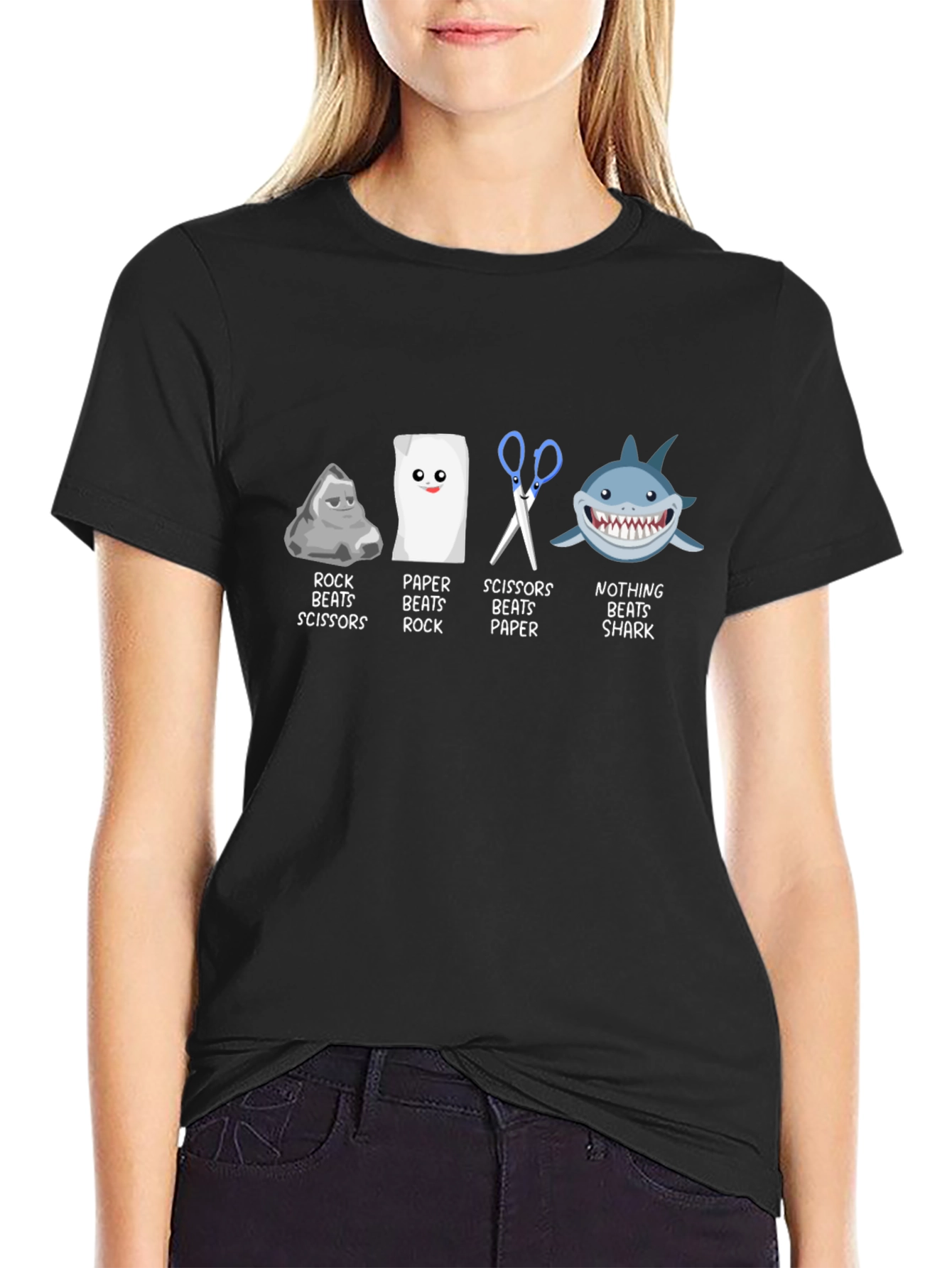 Rock Paper Scissors Beats Shark T-Shirt