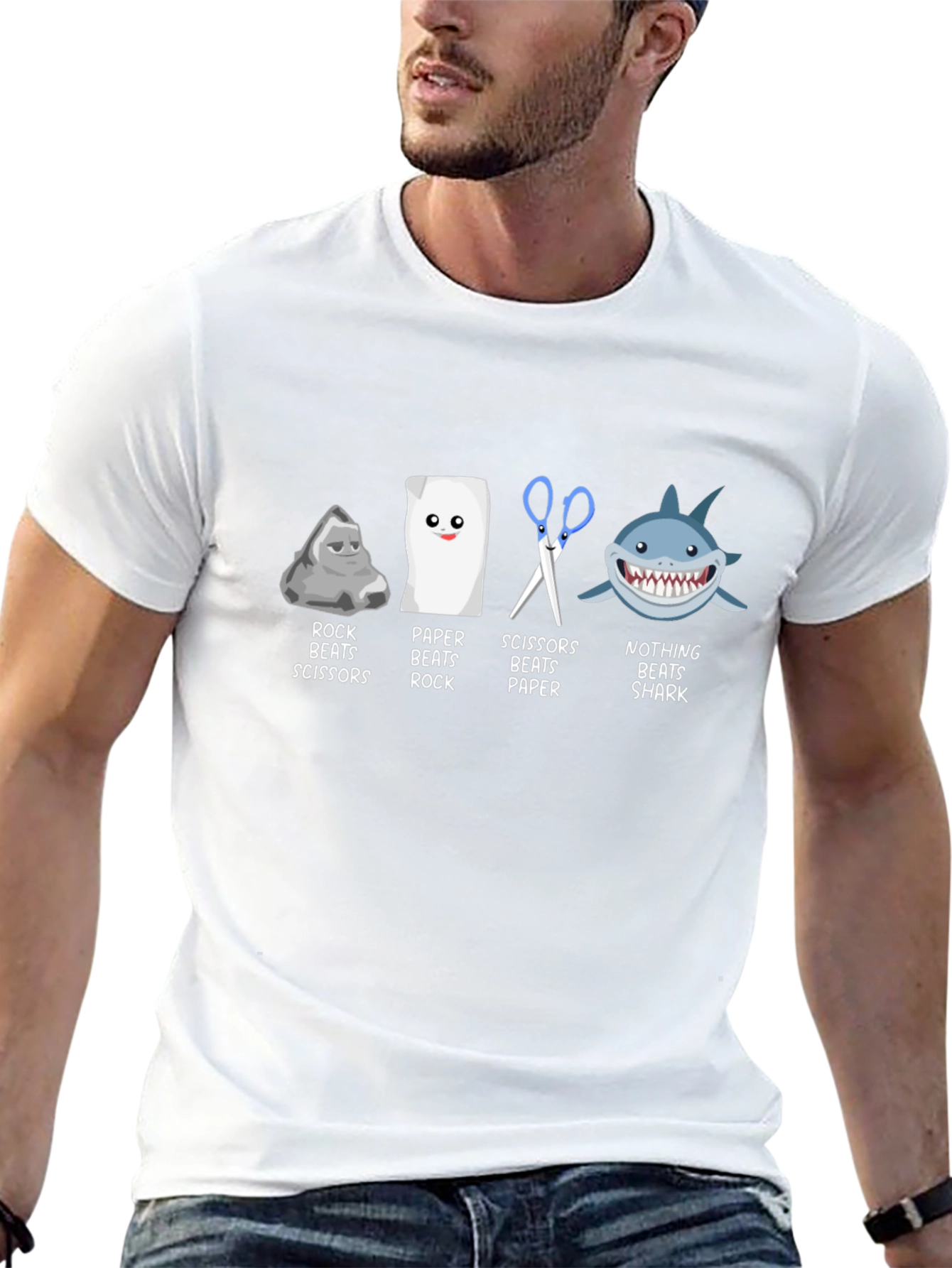 Rock Paper Scissors Beats Shark T-Shirt