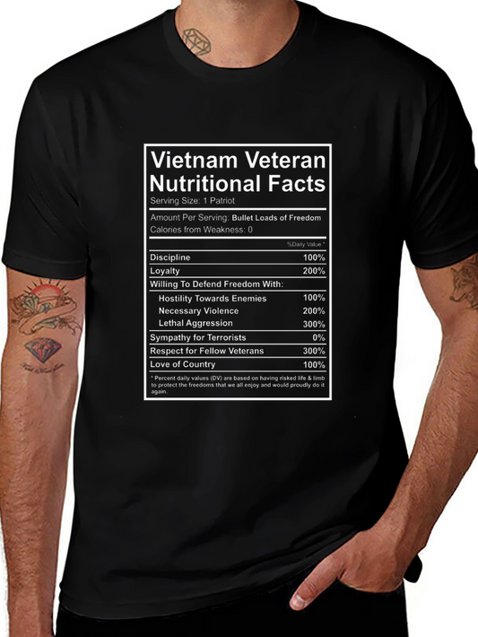 Vietnam Veteran Nutritional Facts Graphic Tee