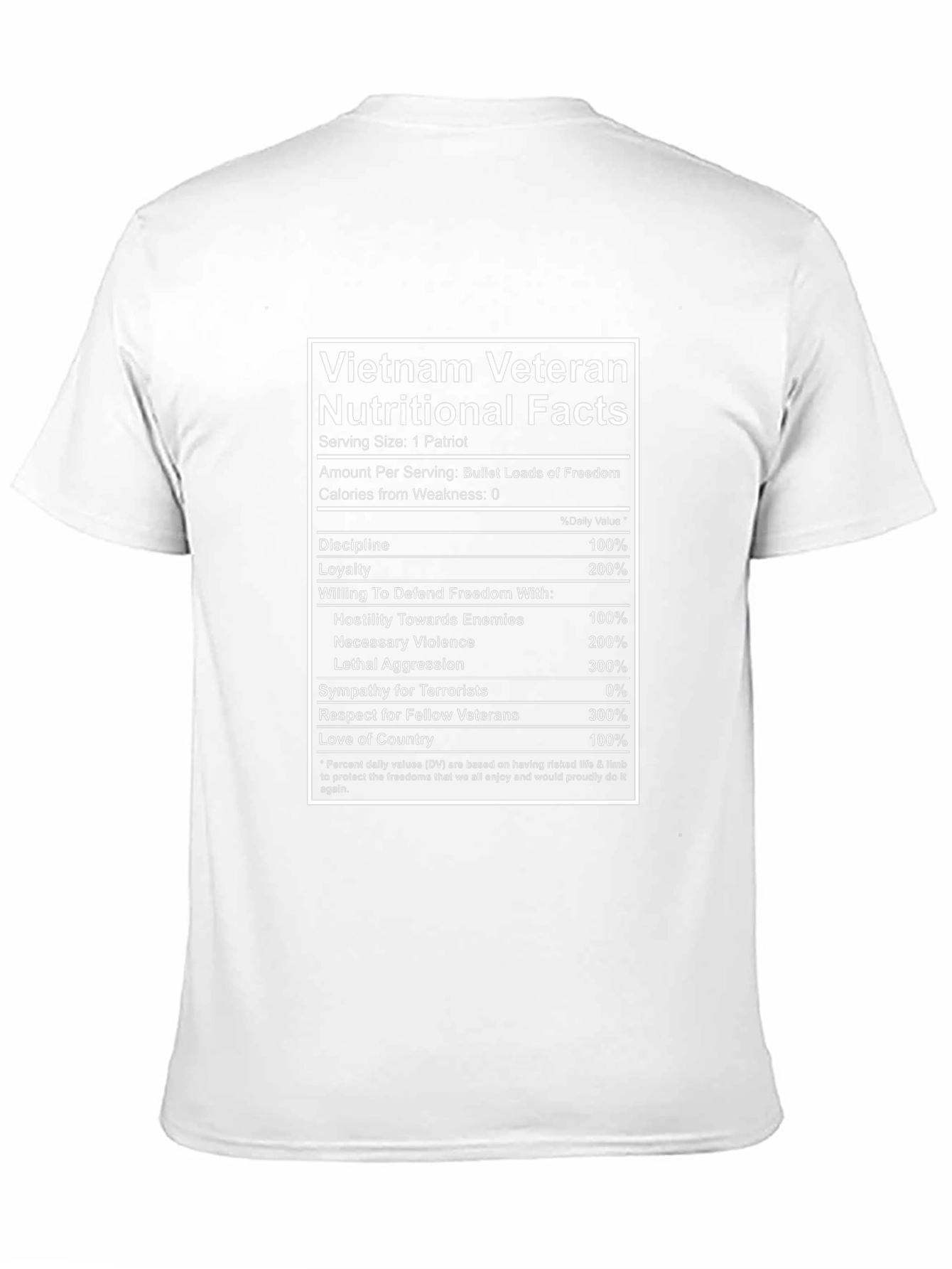 Vietnam Veteran Nutritional Facts Graphic Tee