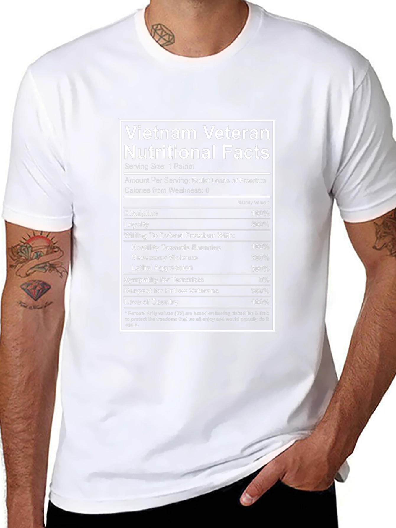 Vietnam Veteran Nutritional Facts Graphic Tee