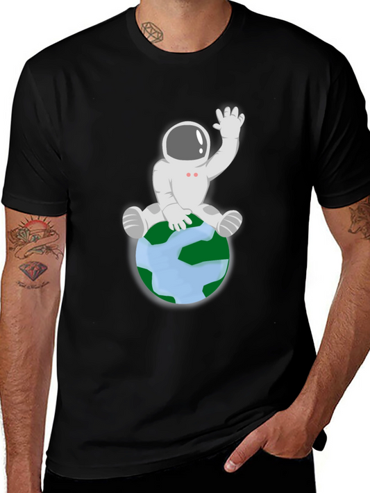 Astronaut on Earth Graphic Tee - Black