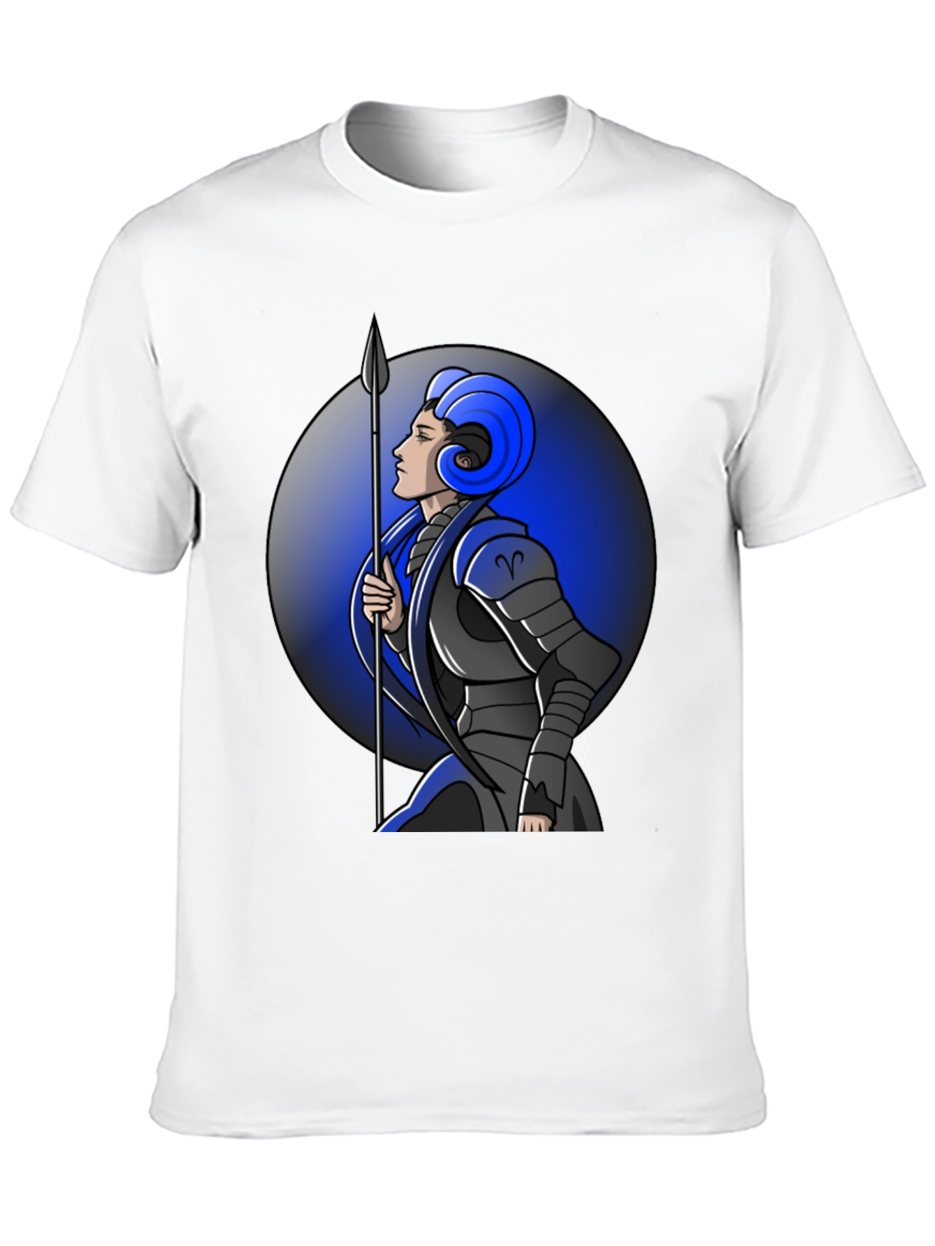Aries Zodiac Warrior Graphic Tee - Black