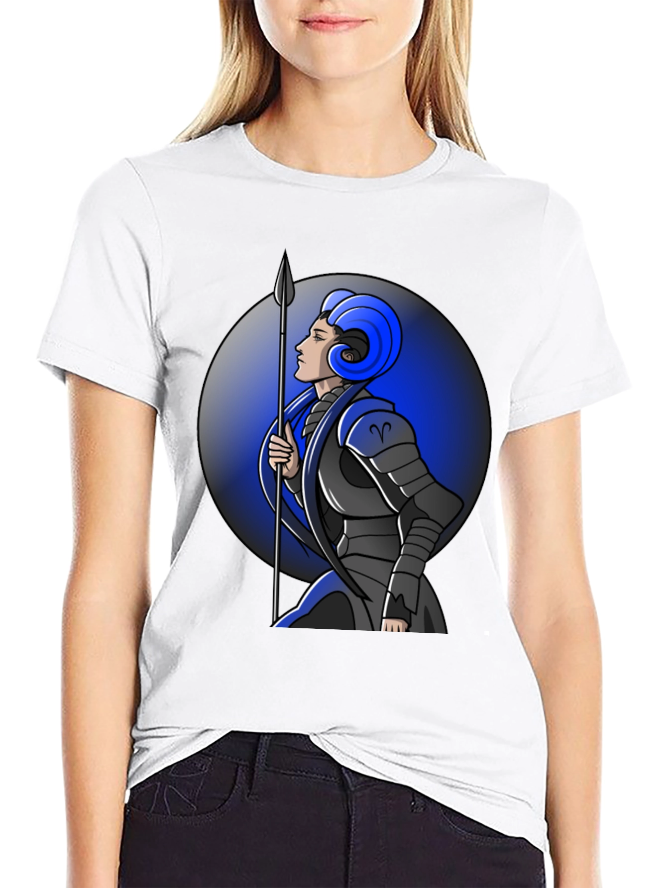 Aries Zodiac Warrior Graphic Tee - Black