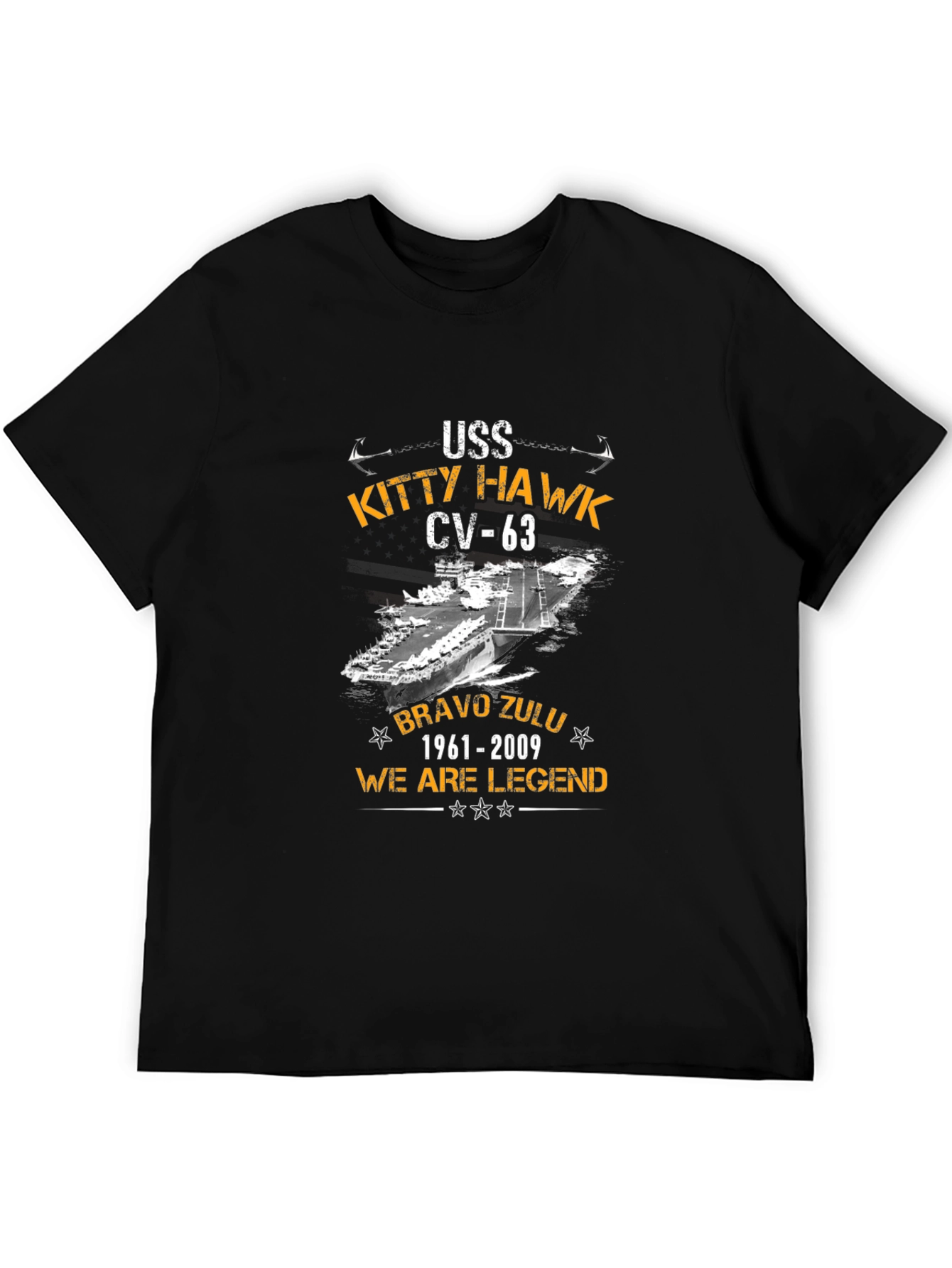 USS Kitty Hawk CV-63 Black T-Shirt