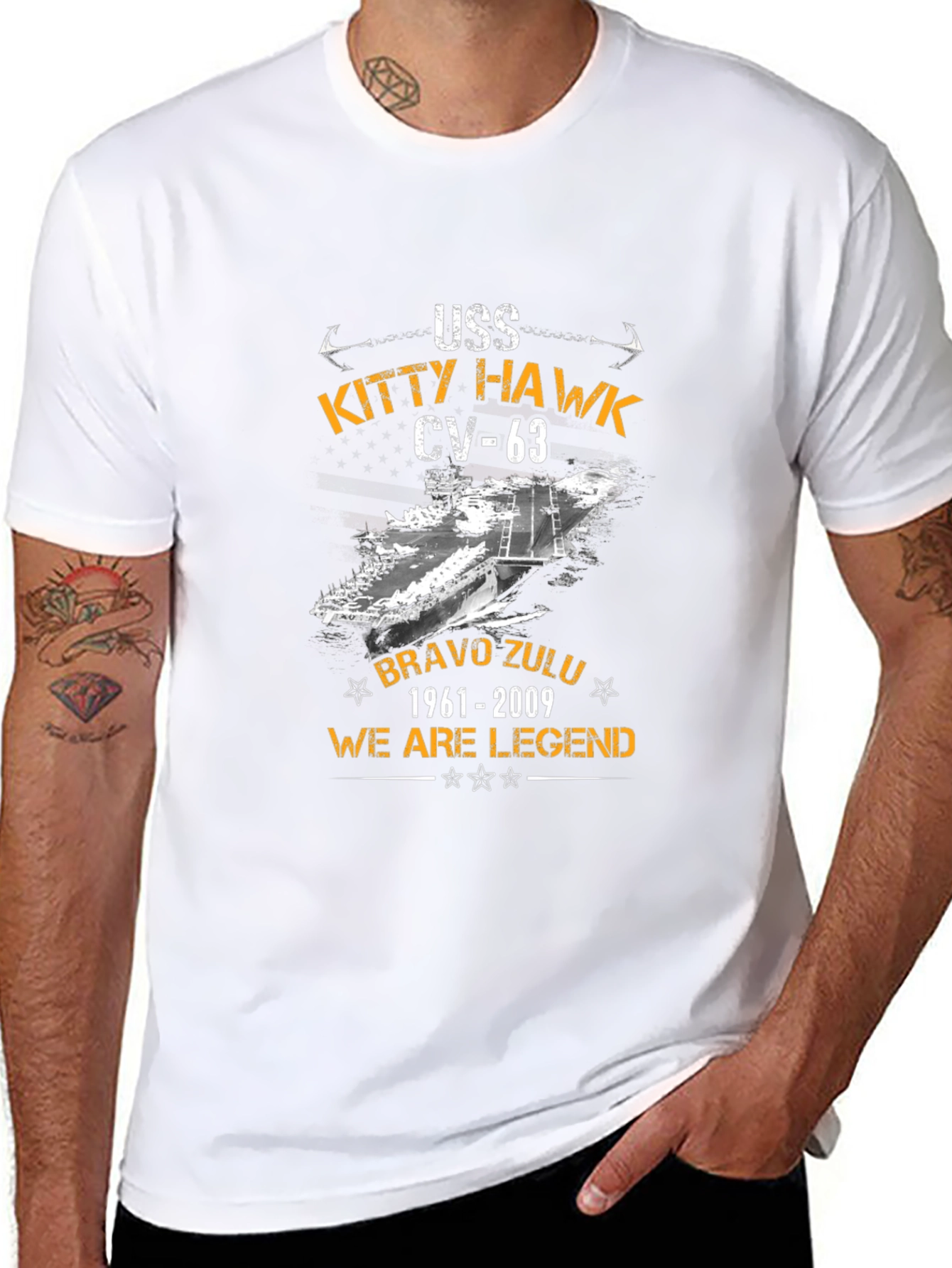 USS Kitty Hawk CV-63 Black T-Shirt