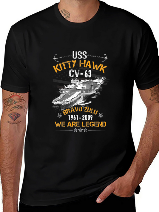 USS Kitty Hawk CV-63 Black T-Shirt