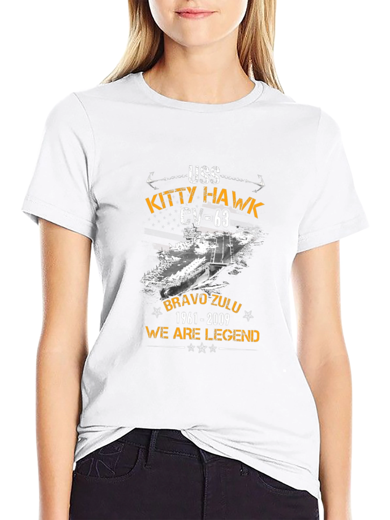 USS Kitty Hawk CV-63 Black T-Shirt