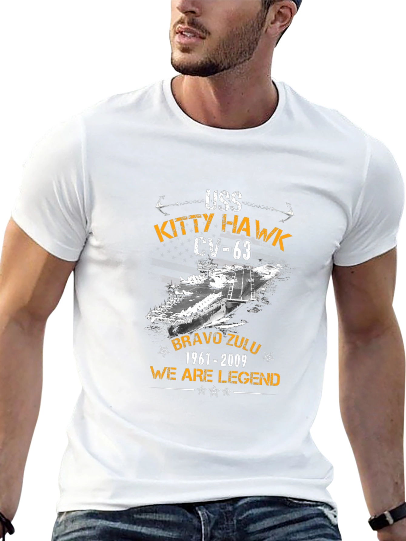 USS Kitty Hawk CV-63 Black T-Shirt