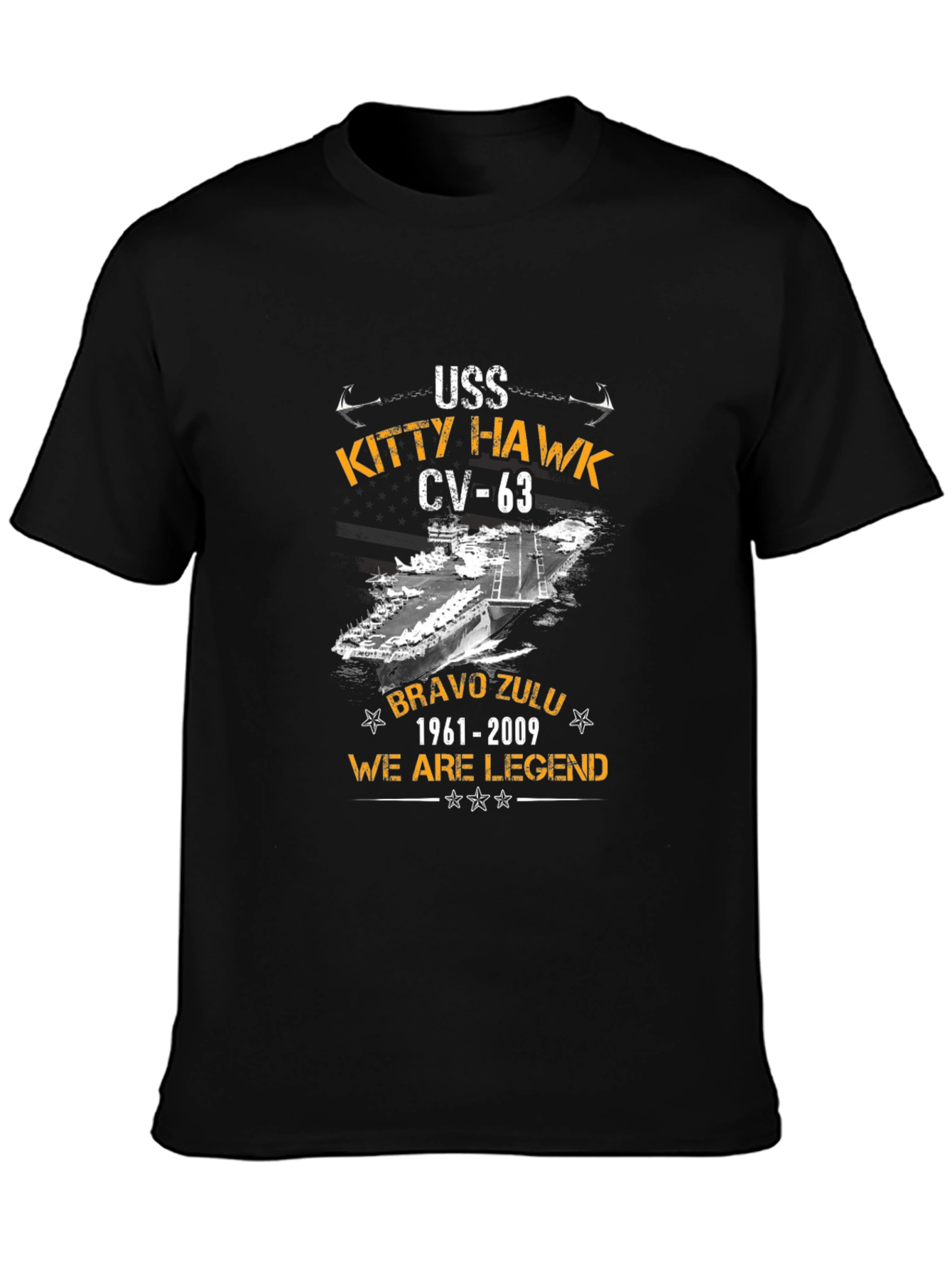 USS Kitty Hawk CV-63 Black T-Shirt