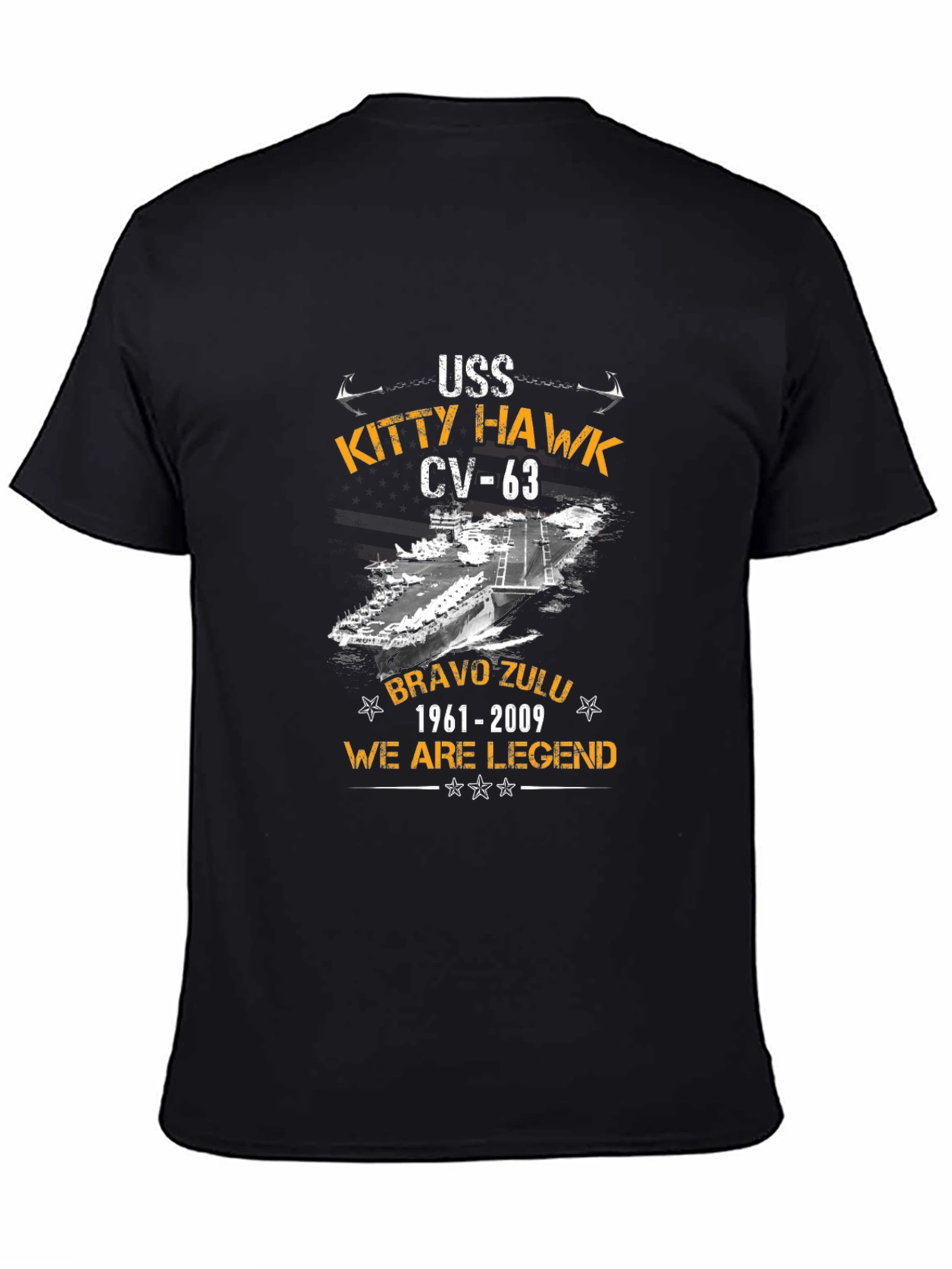 USS Kitty Hawk CV-63 Black T-Shirt