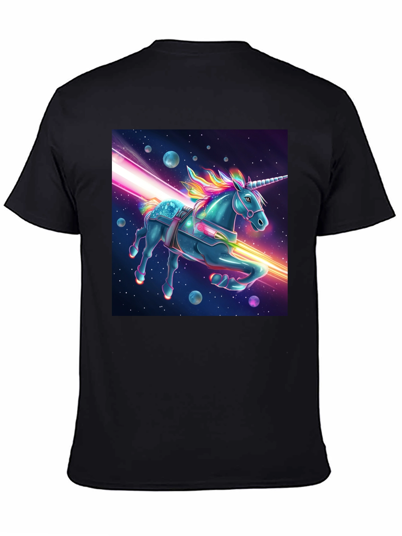 Space Unicorn Graphic Tee - Black