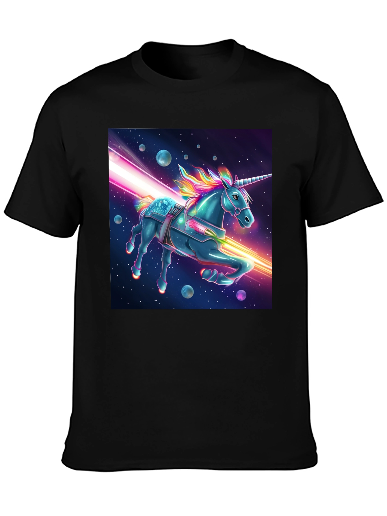 Space Unicorn Graphic Tee - Black