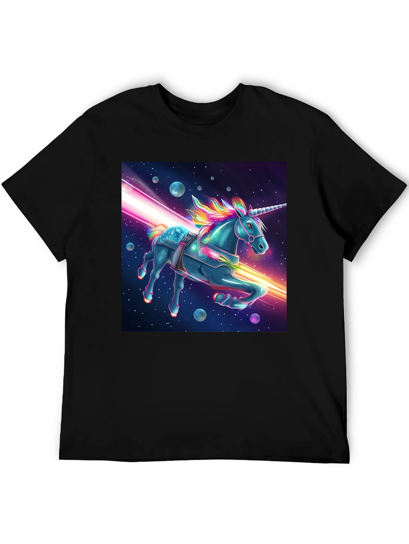 Space Unicorn Graphic Tee - Black